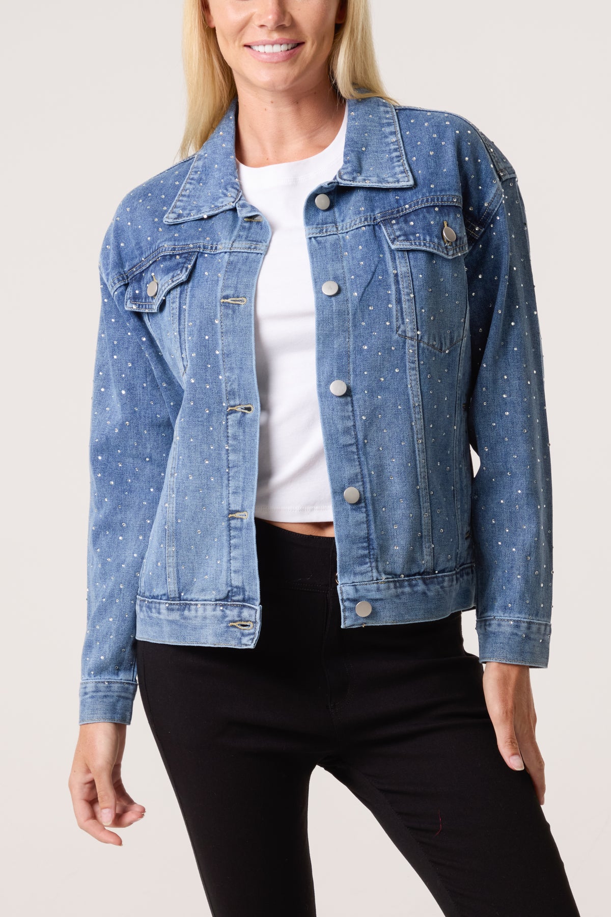 Diamante Embellished Denim Jacket