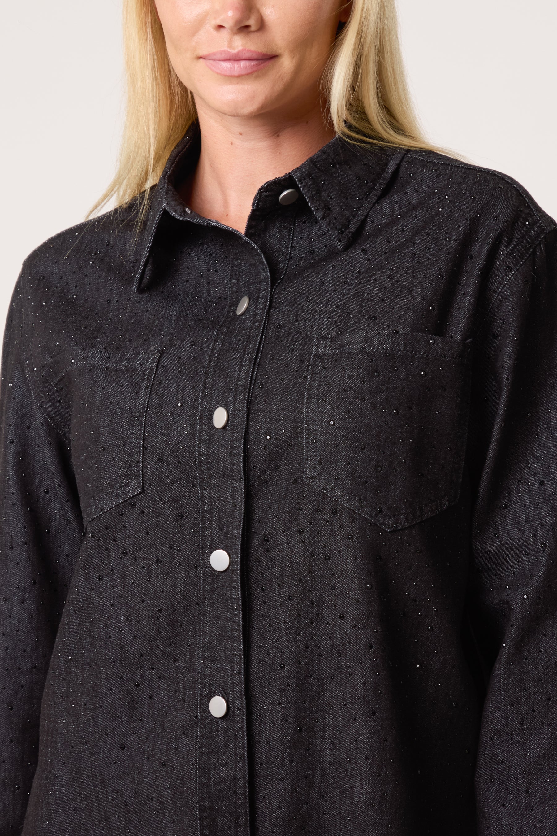 Diamante Embellished Denim Shirt