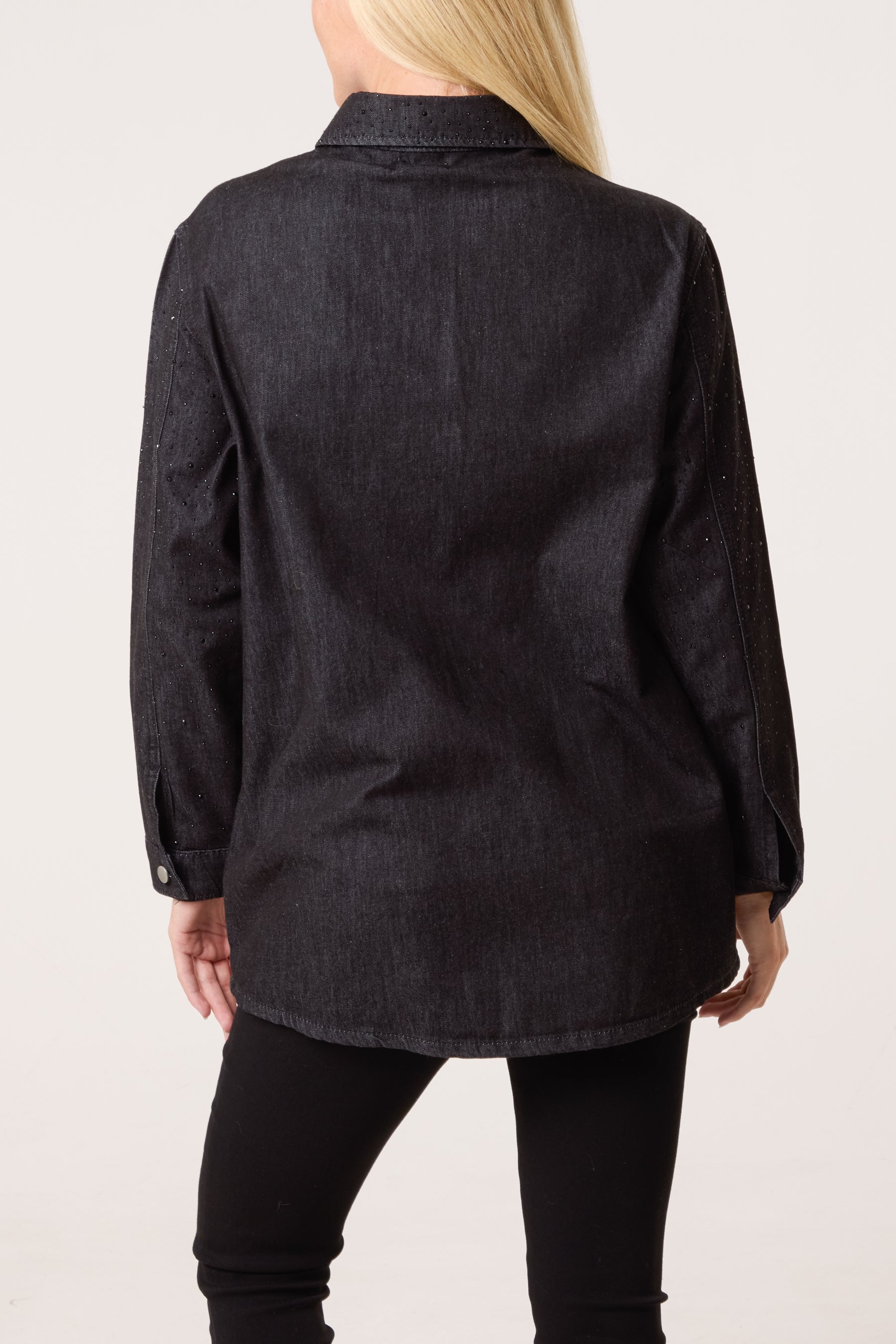 Diamante Embellished Denim Shirt