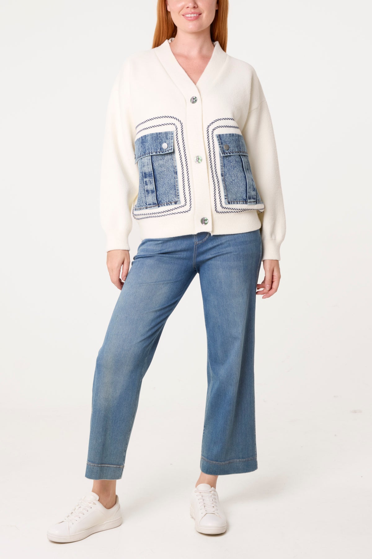 Denim Pocket Button Through Cardigan
