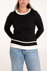 Contrast Rib Jumper