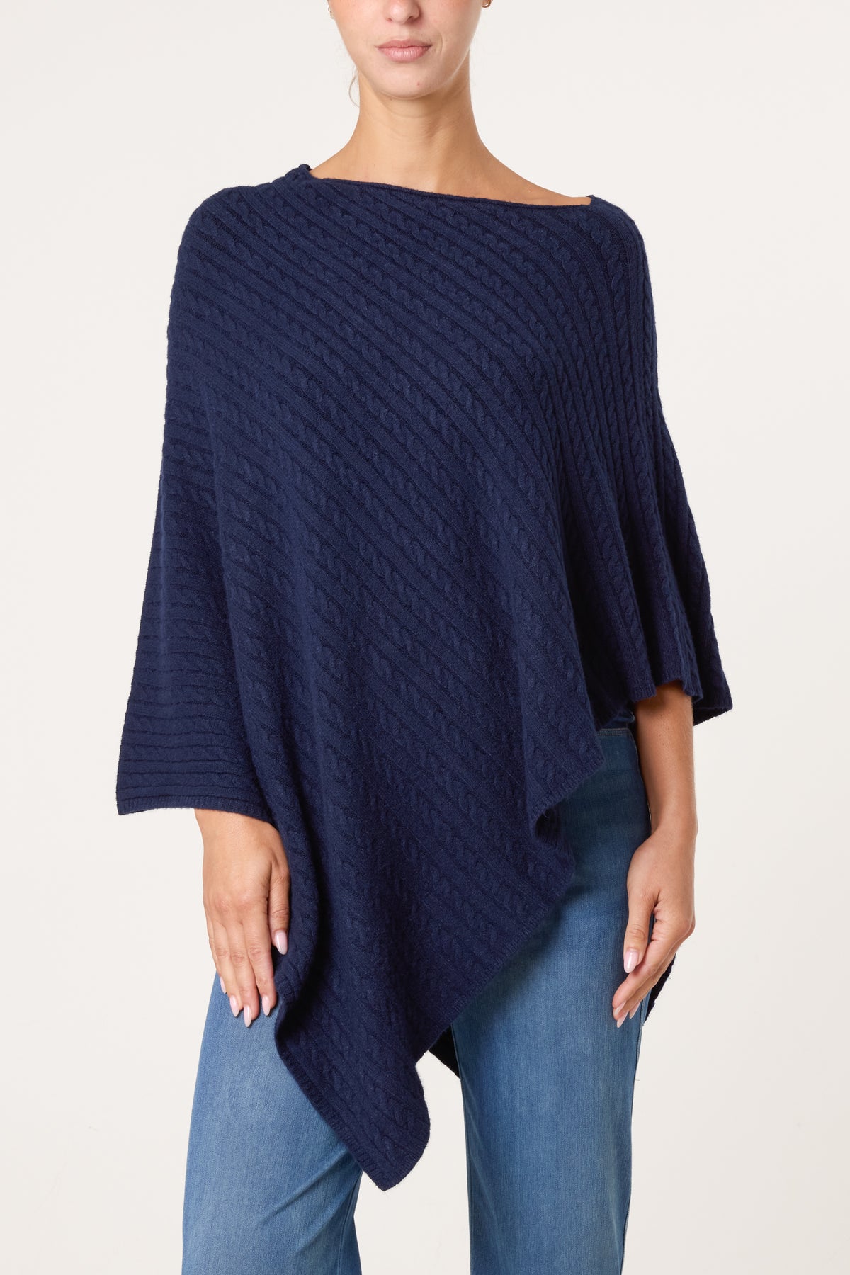 Assymetric Essential Knit Poncho