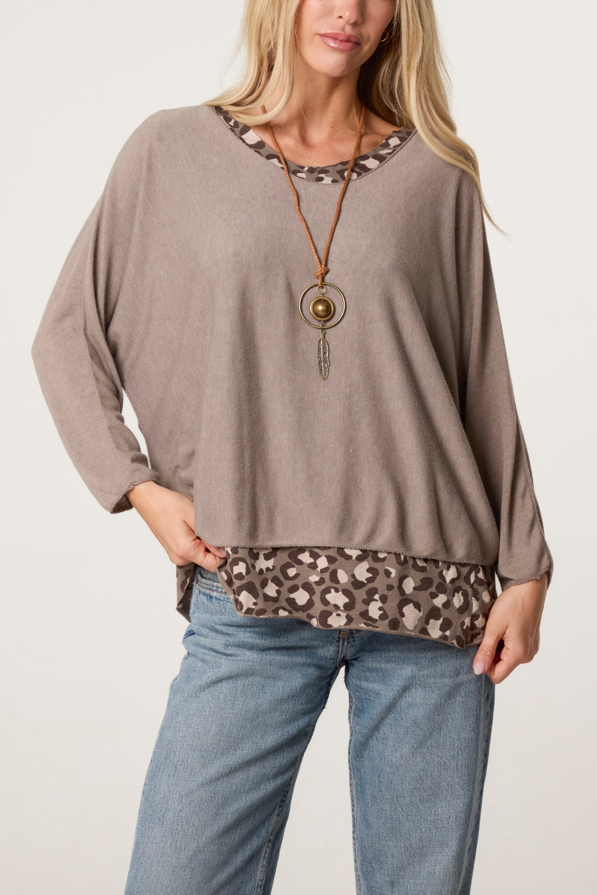 Leopard Double Layer Necklace Top