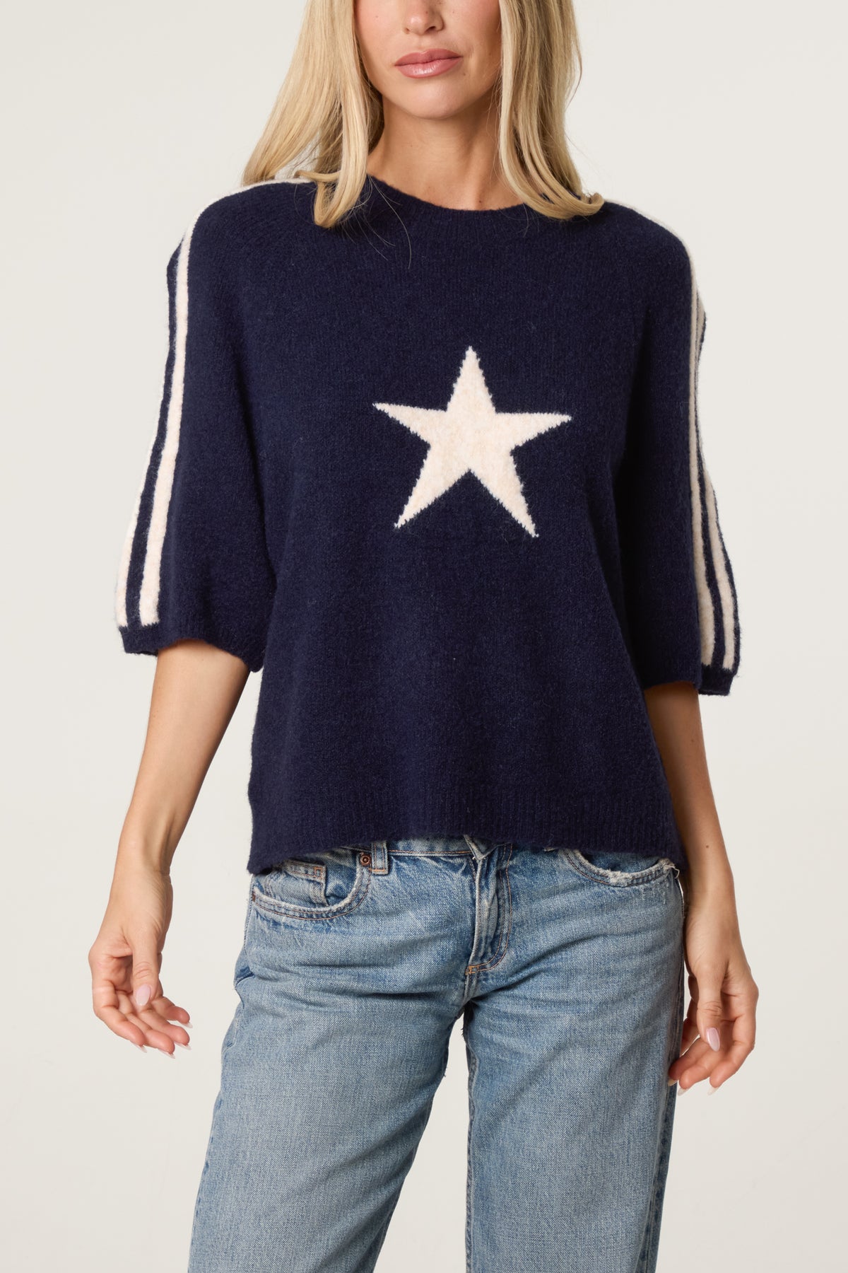 Star Striped Short Sleeve Jumper