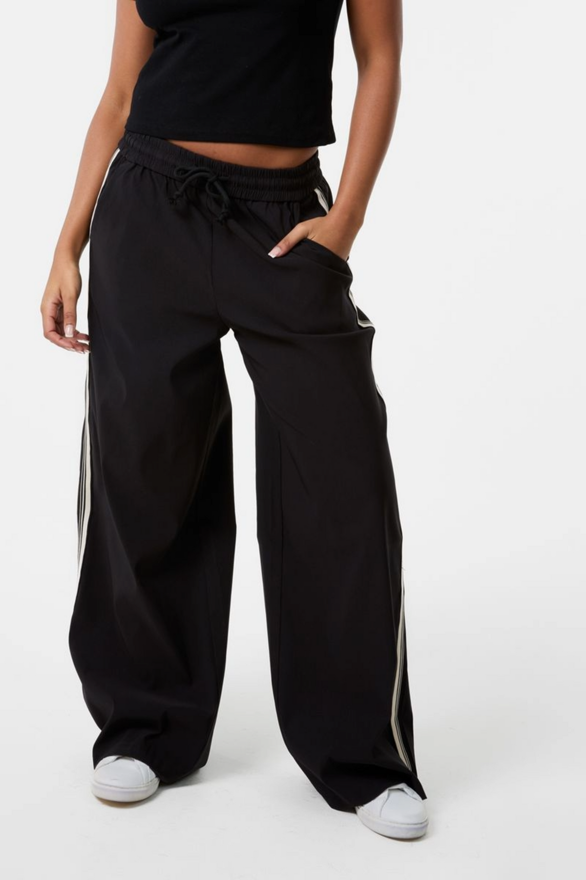 Side Stripe Wide Leg Tracksuit Bottoms