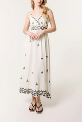 Embroidered Wrap Front Cami Dress