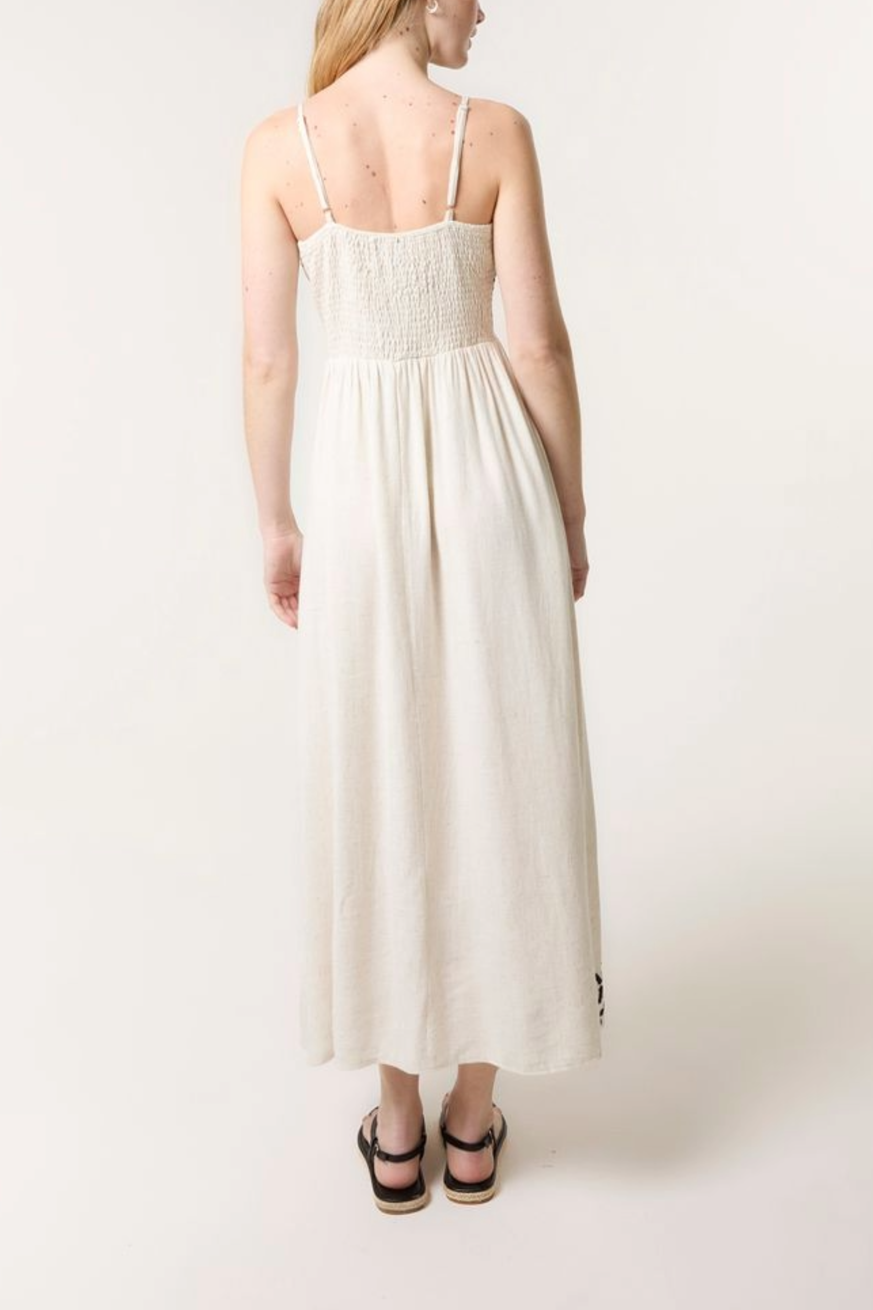 Embroidered Wrap Front Cami Dress