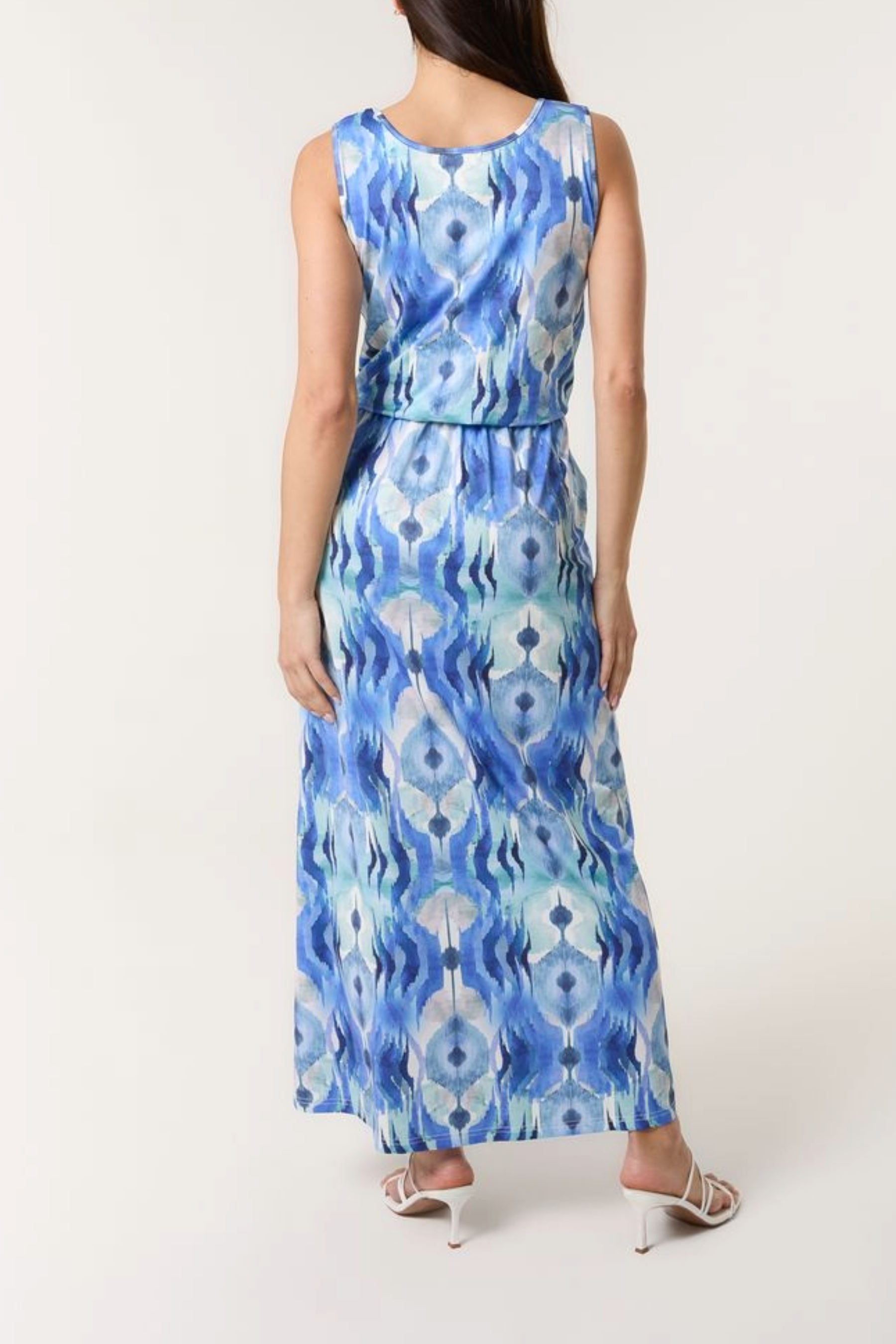 Watercolour Print Puffball Maxi Dress