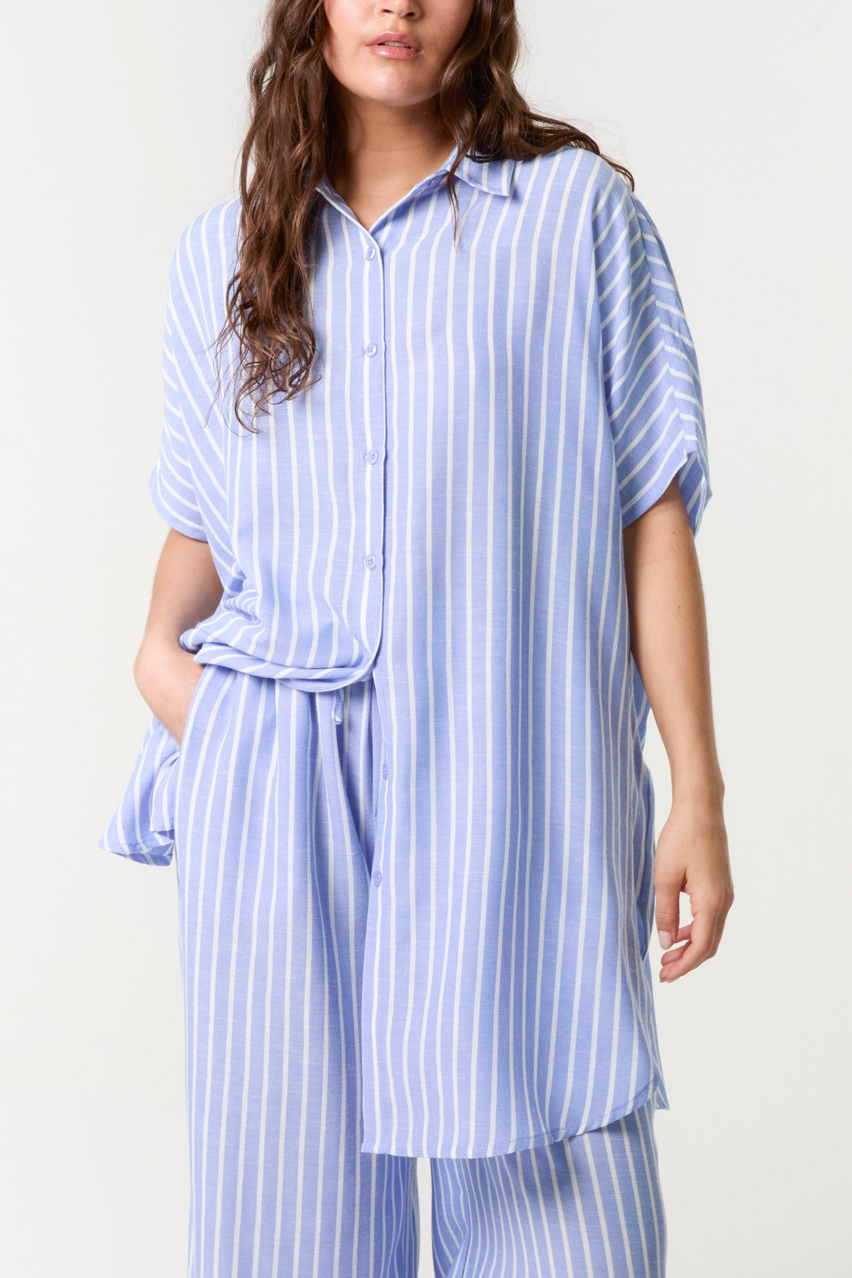 Oversized Pinstriped Shirt