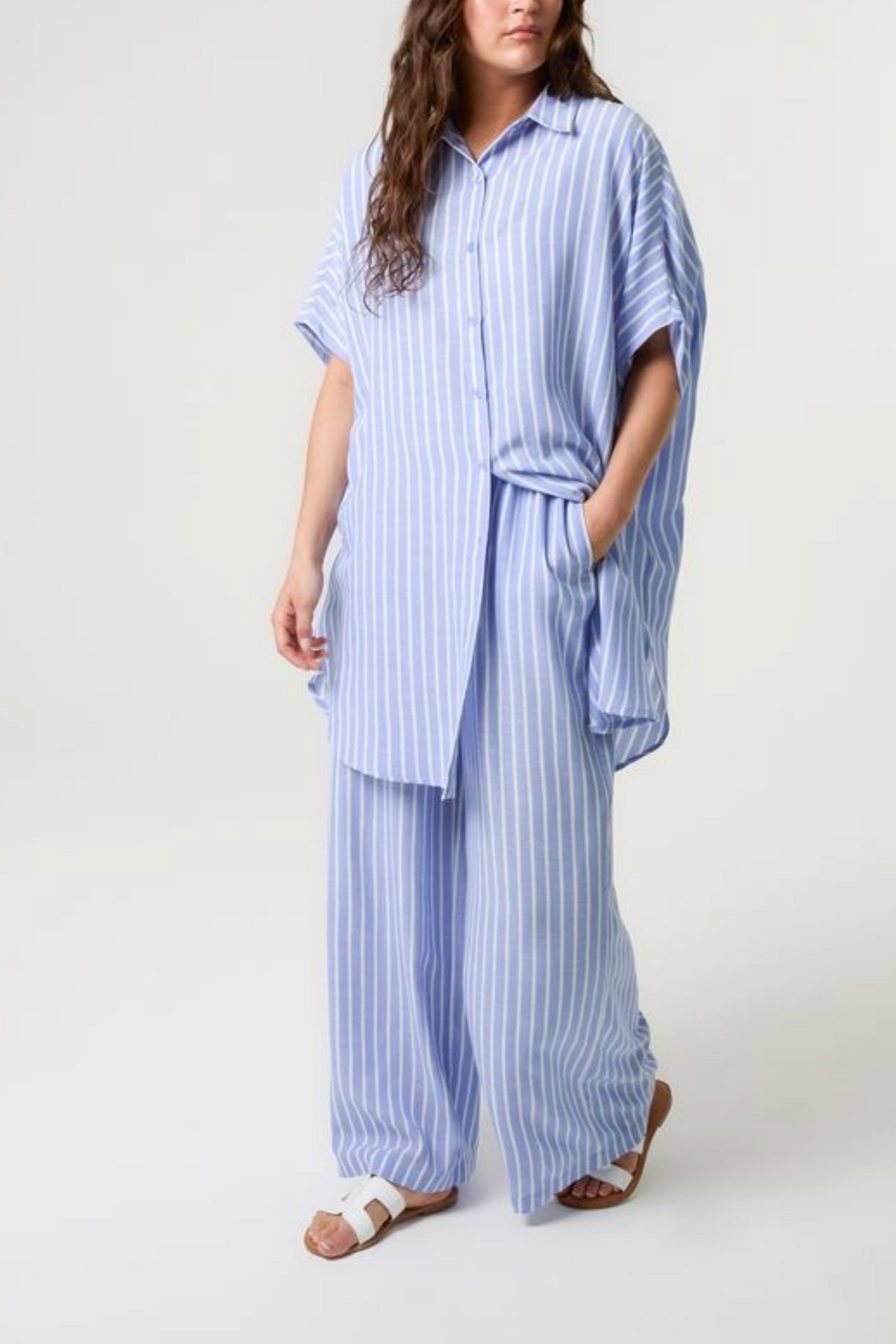 Oversized Pinstriped Shirt