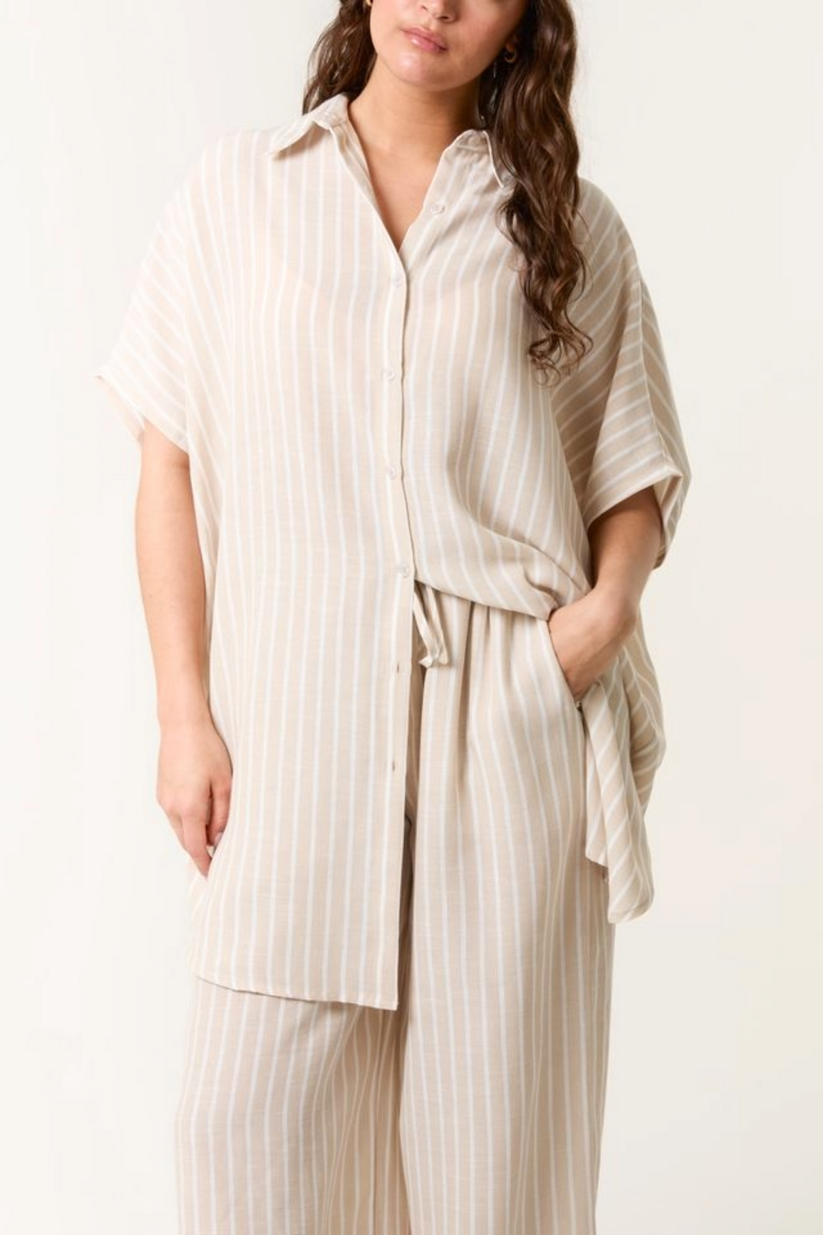 Oversized Pinstriped Shirt