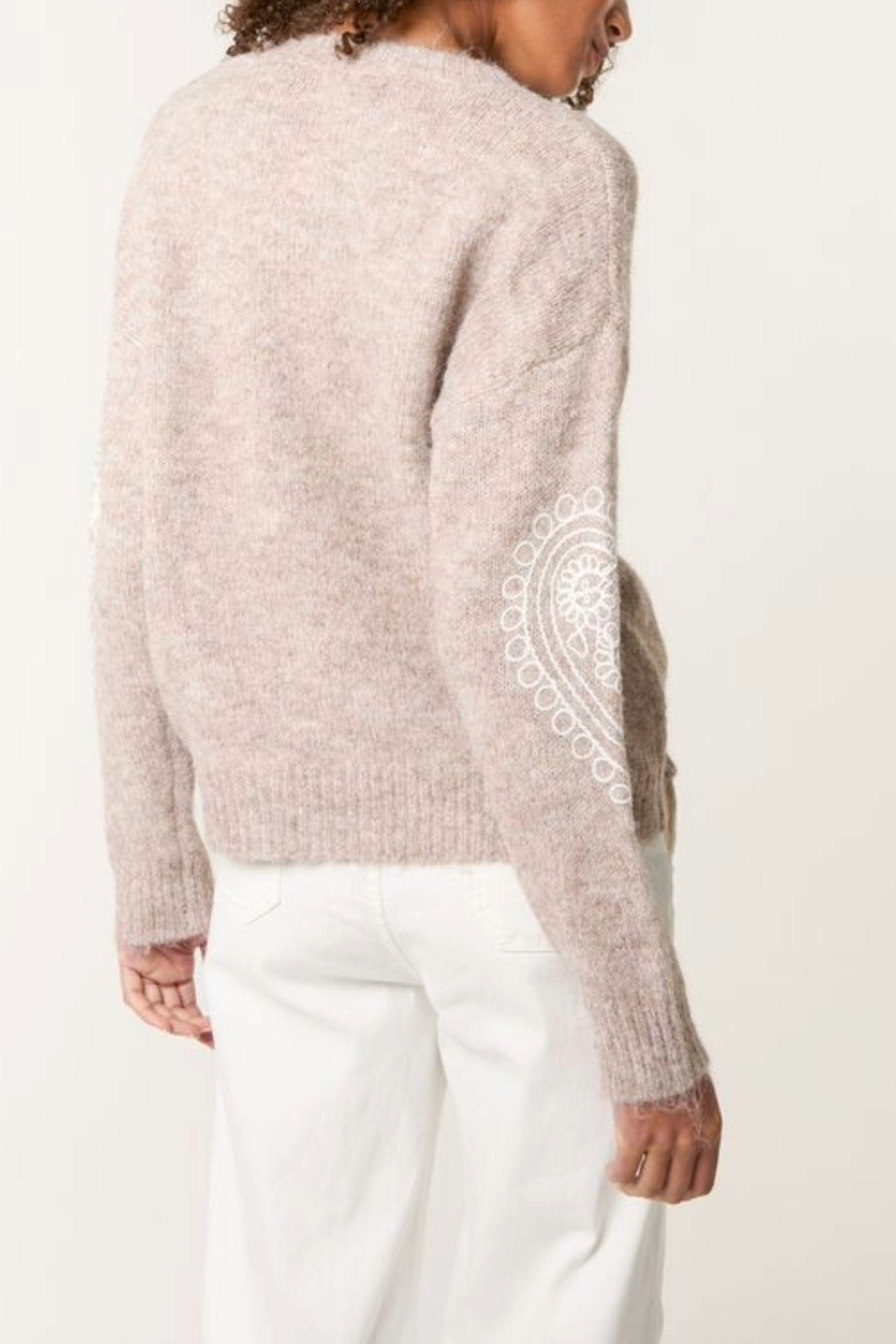 Heart Embroidered Knit Jumper