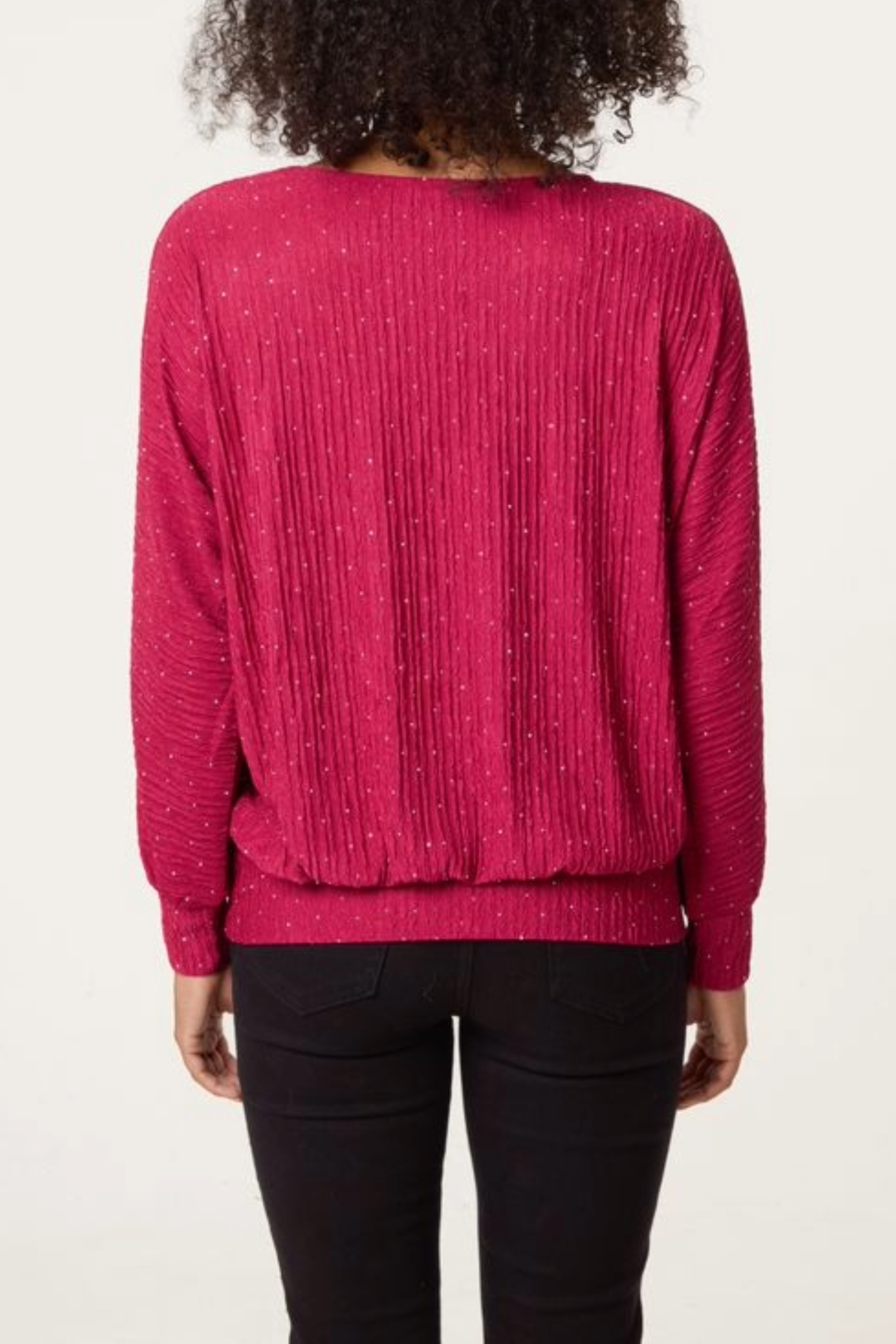 Rhinestone Batwing Top