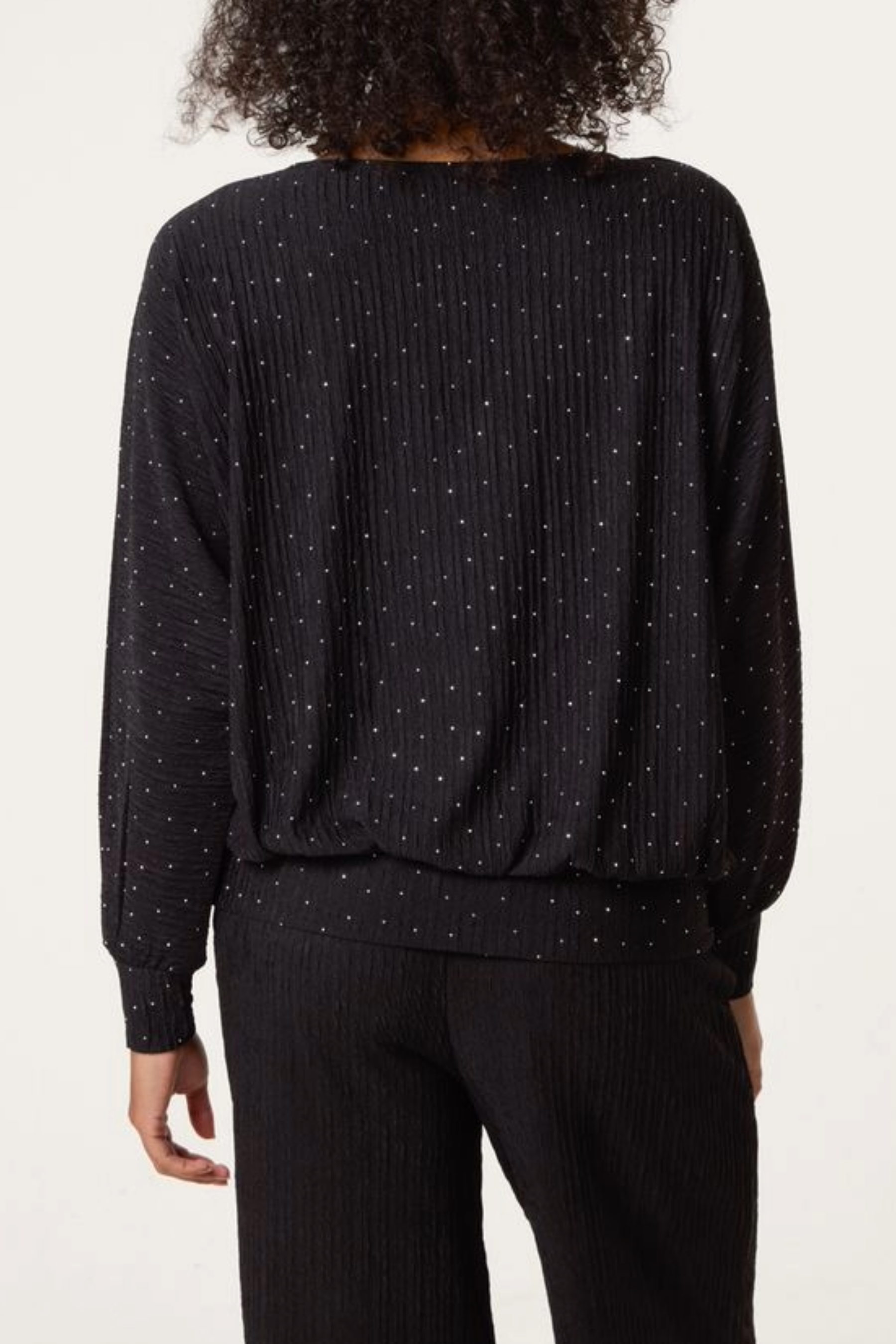 Rhinestone Batwing Top