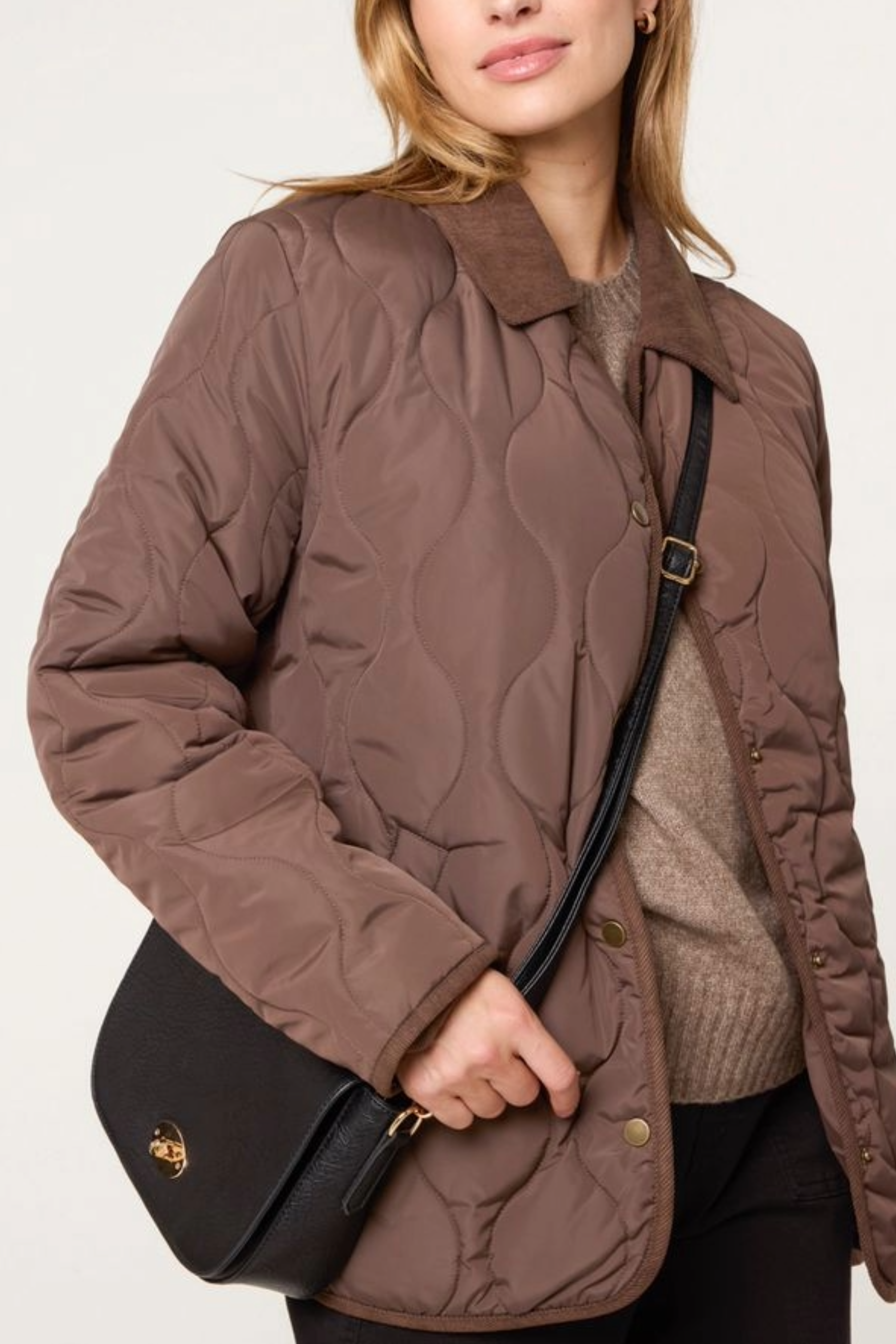 Onion Quilted Cord Coat
