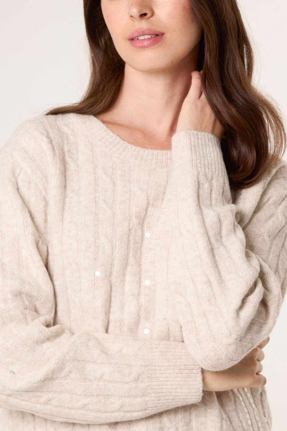 Dainty Sequins Round Neck Knit Jumper