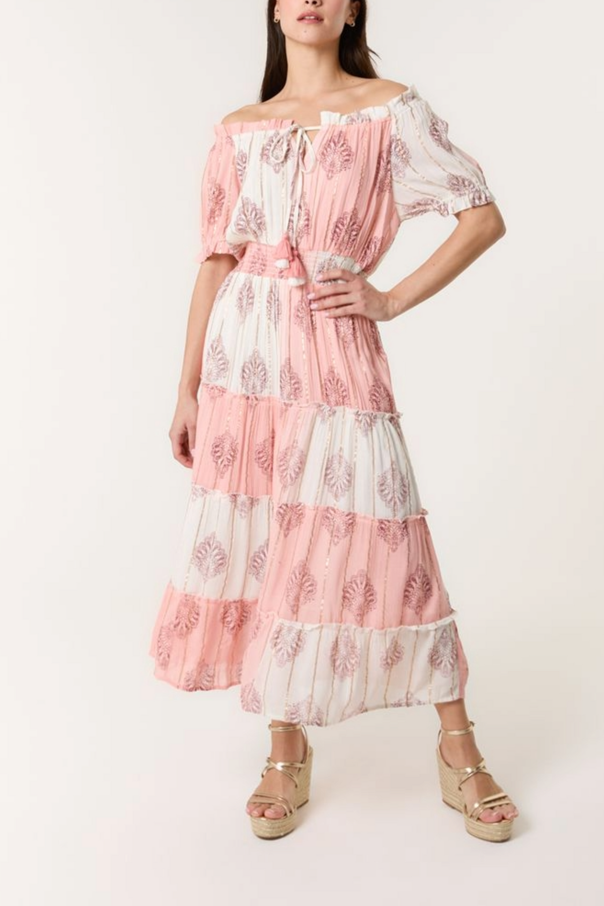 Bardot Gold Detail Tassel Dress