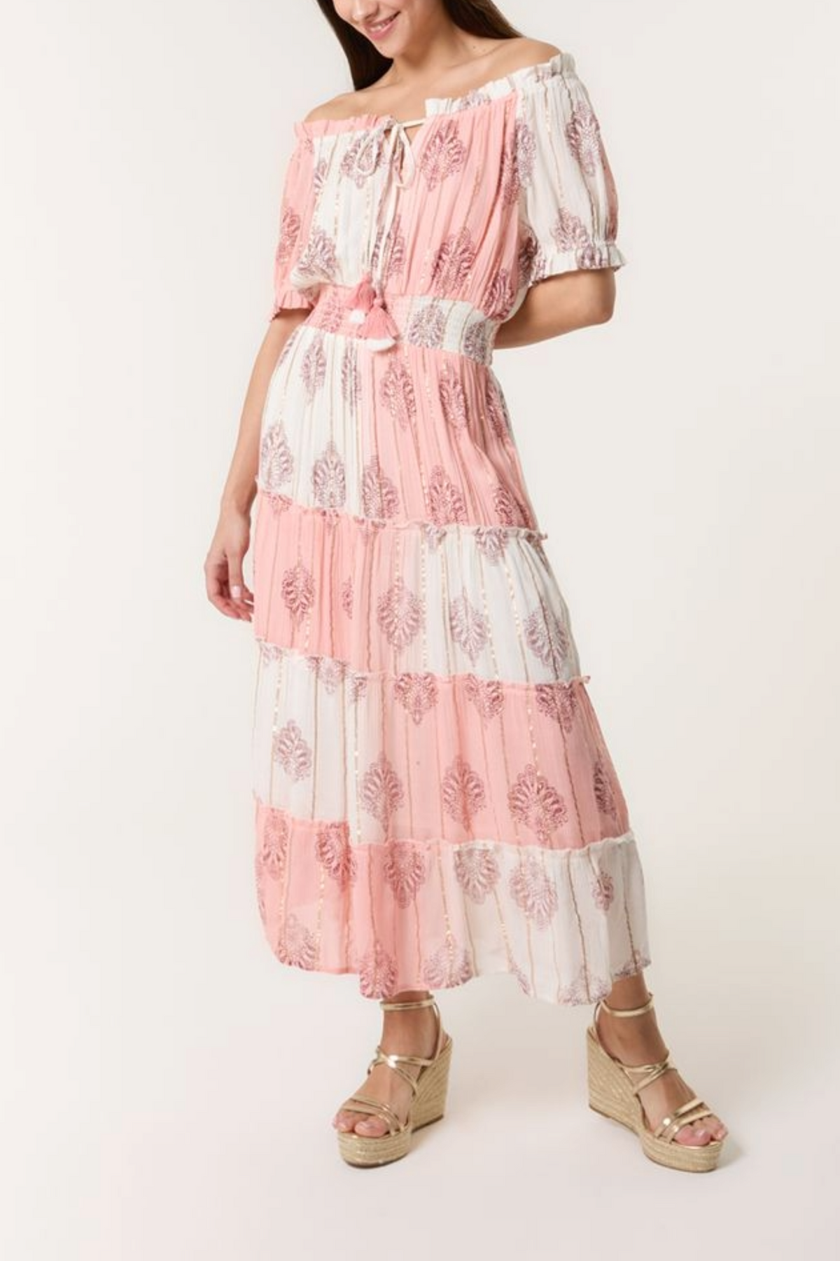 Bardot Gold Detail Tassel Dress