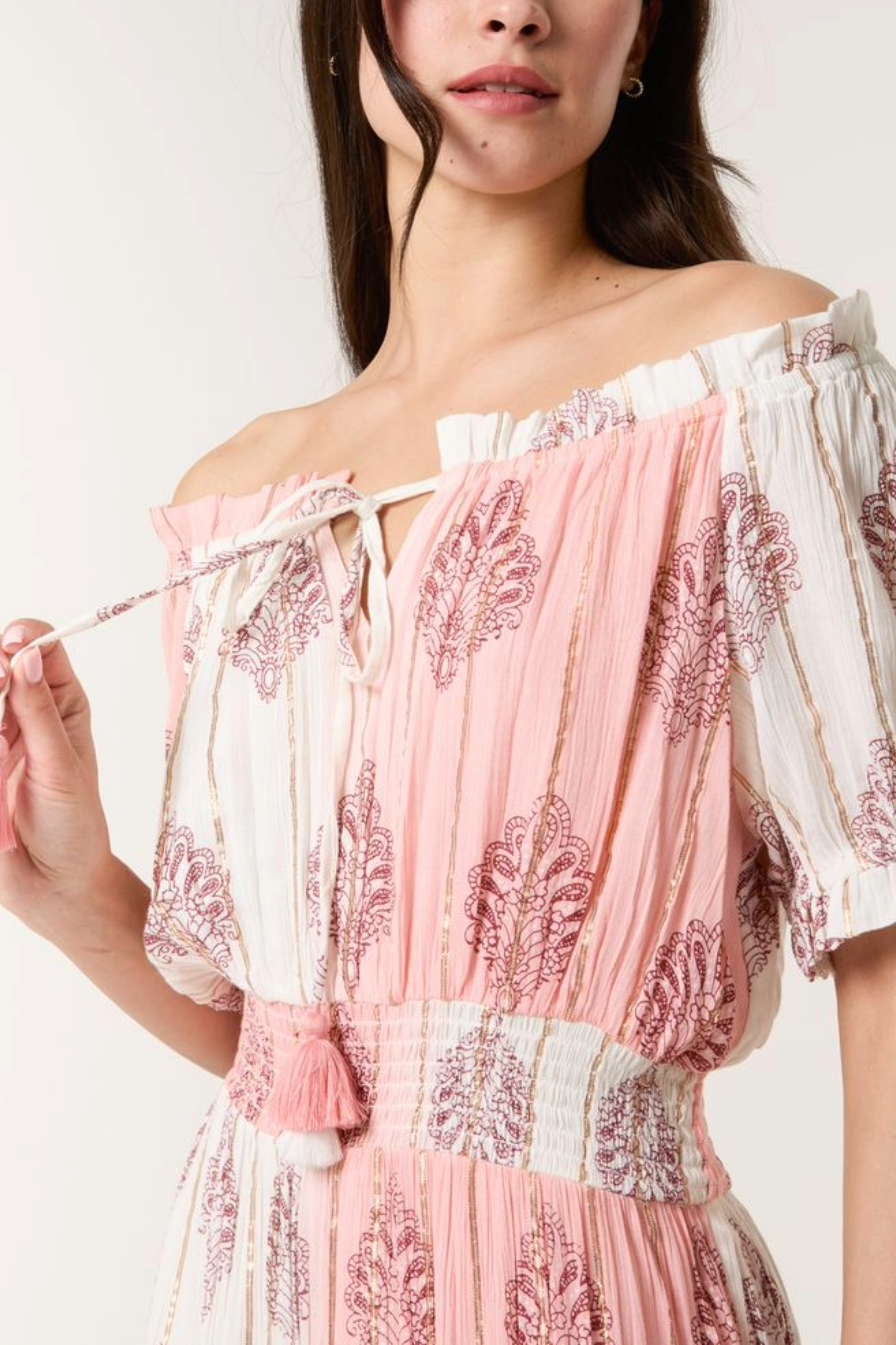 Bardot Gold Detail Tassel Dress