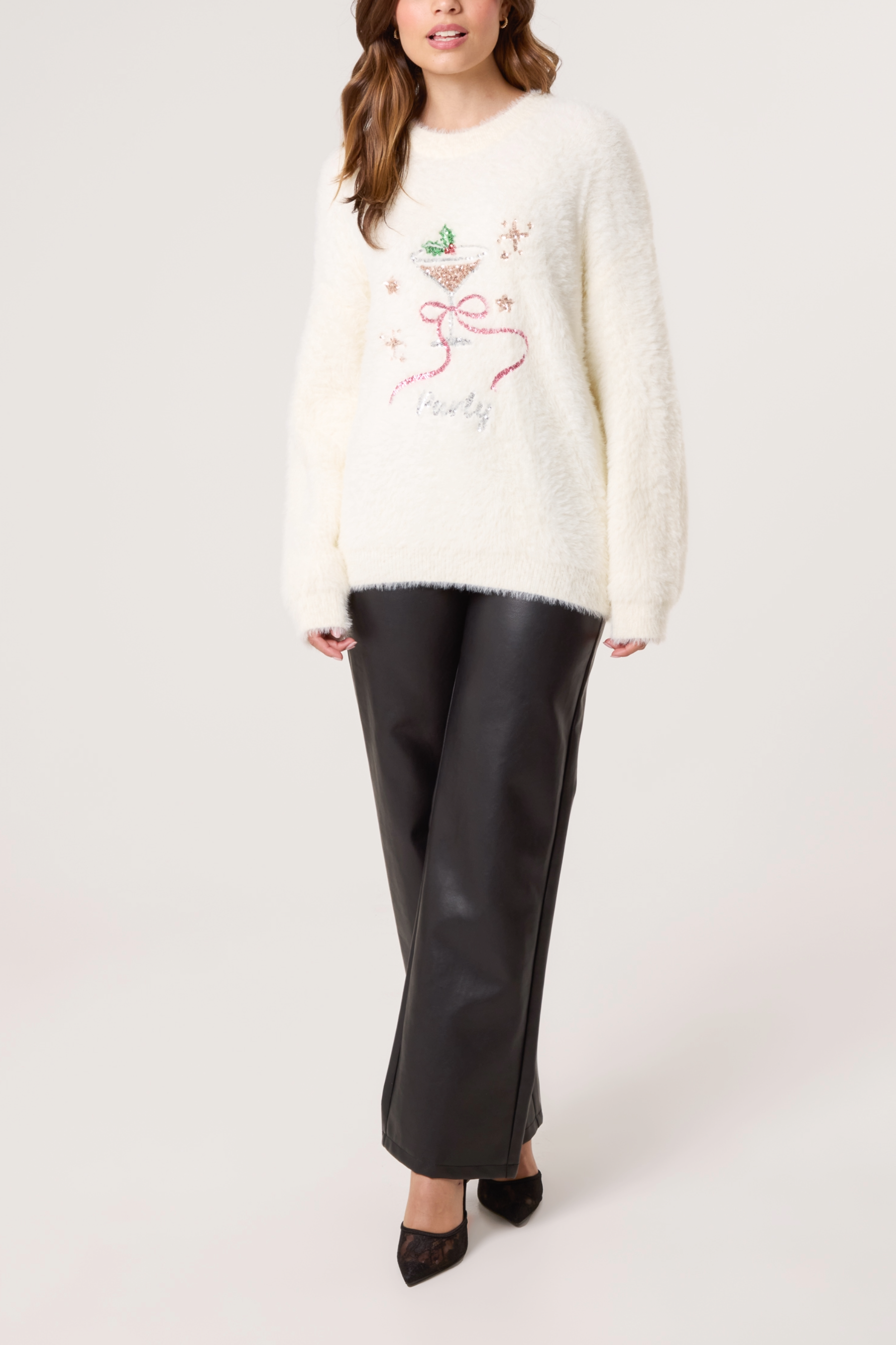 Sequin Embellished Cocktail Festive Jumper