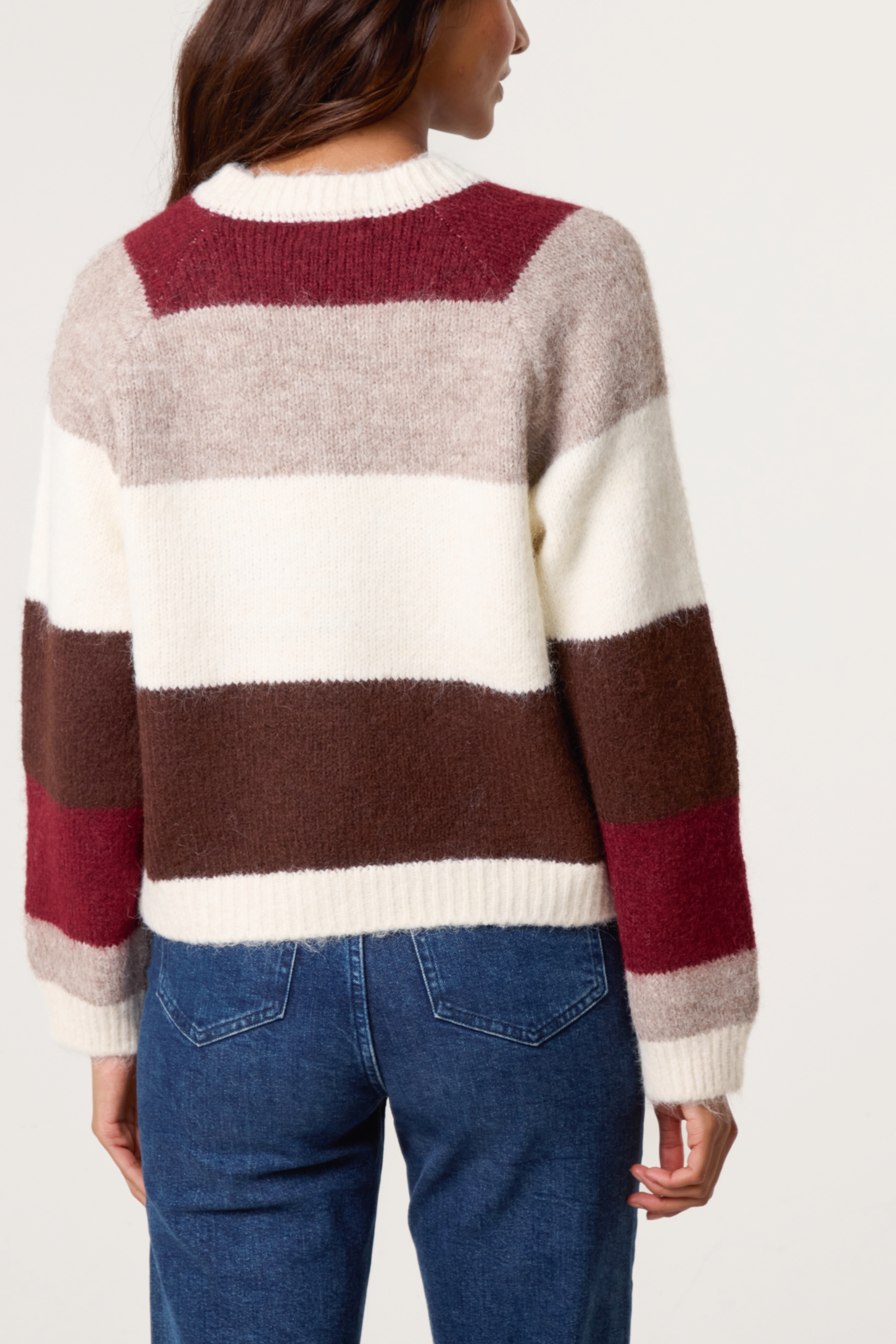 Striped Flower Button Knit Cardigan