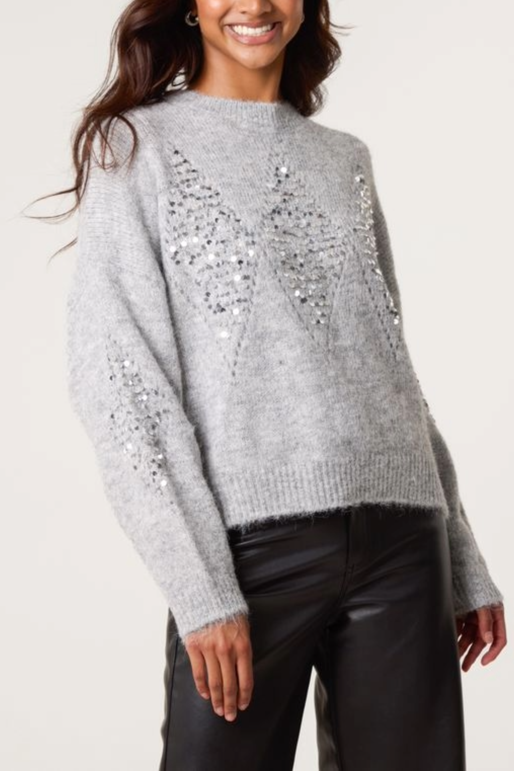 Sequin Diamond Knit Jumper