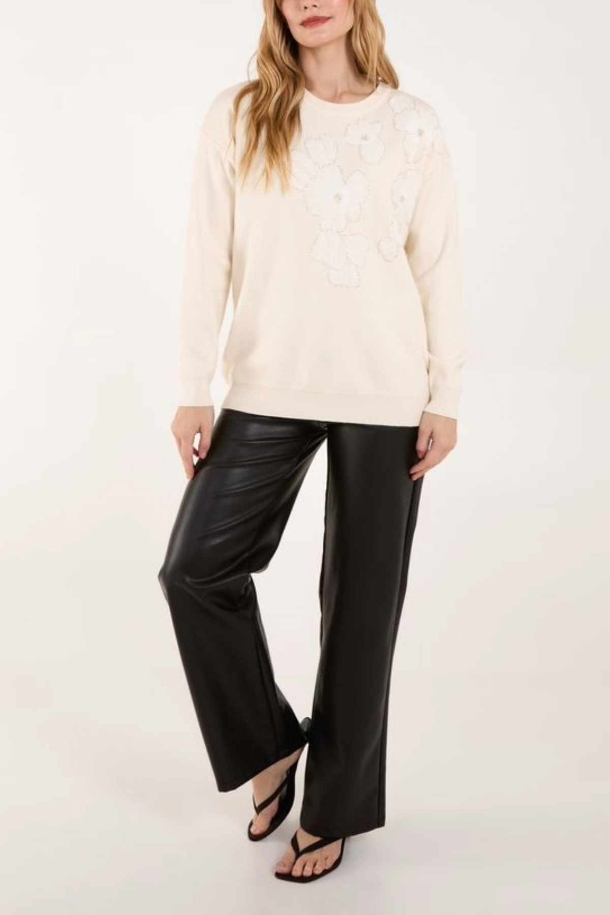 Diamante Floral Knit Jumper