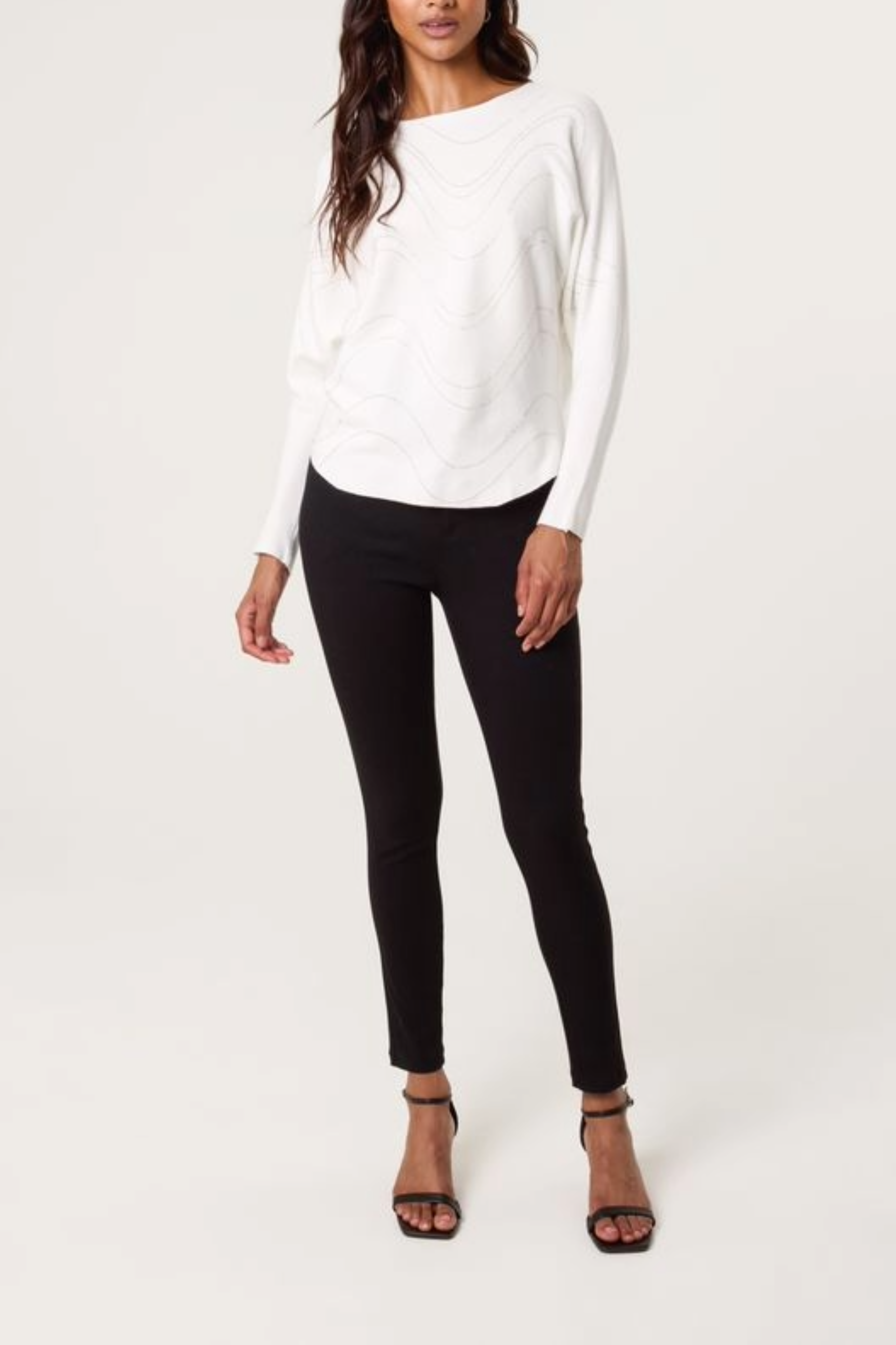 Embellished Swirl Fine Knit Jumper