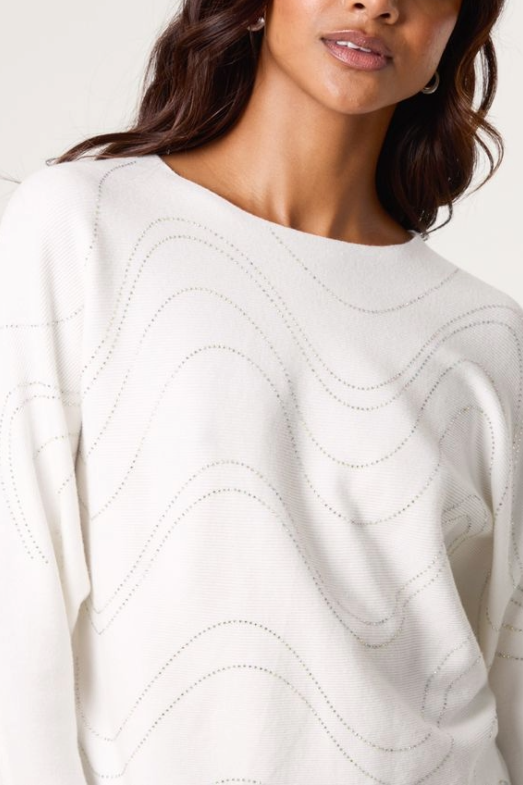 Embellished Swirl Fine Knit Jumper