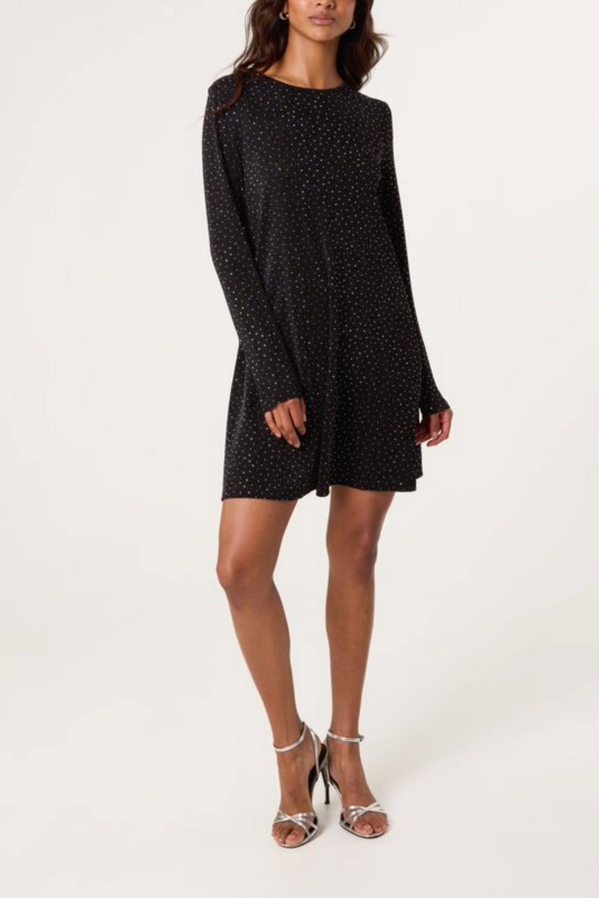 Glitter Lurex Swing Mini Dress