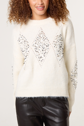 Sequin Diamond Knit Jumper