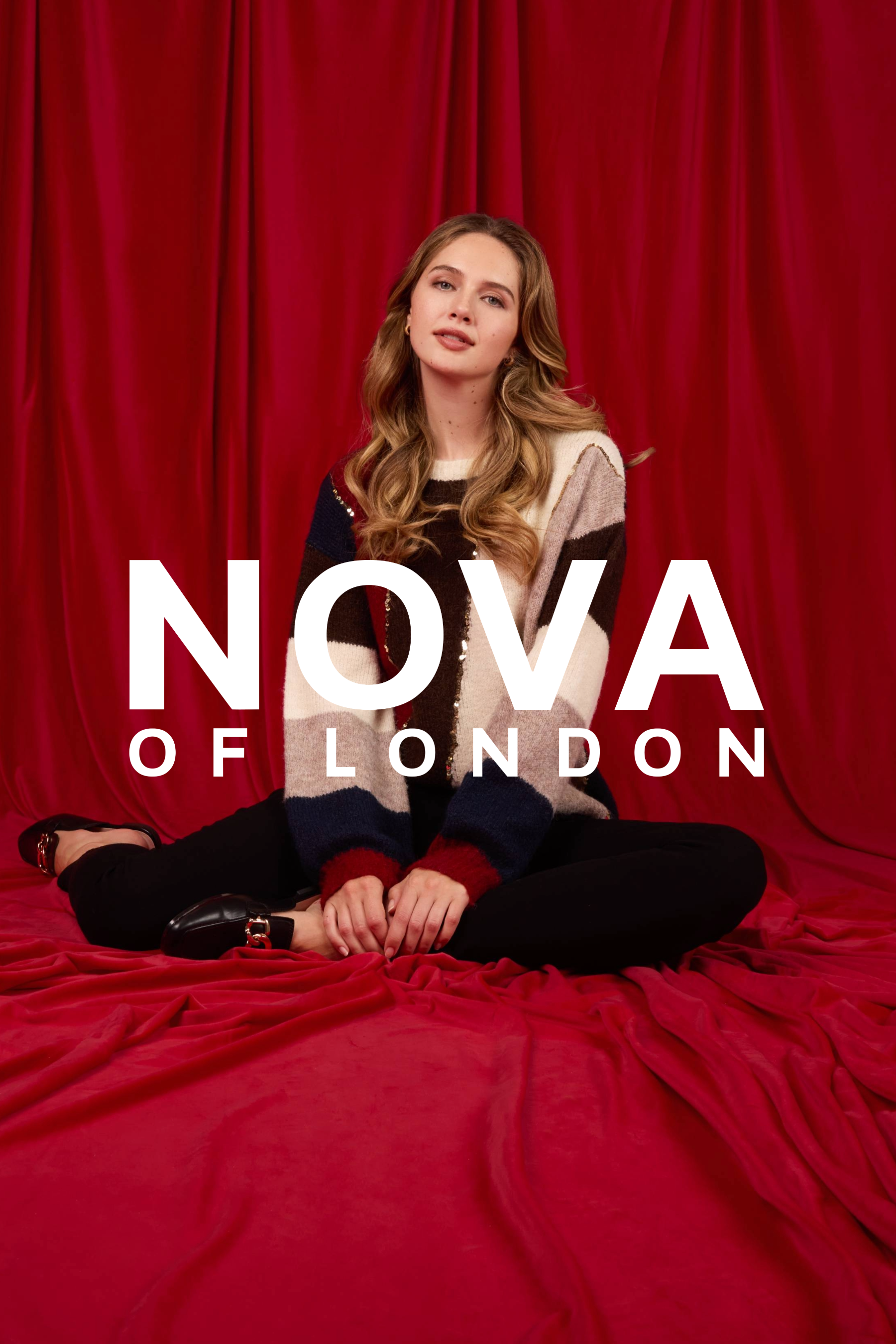 Striped Sequin Details Jumper