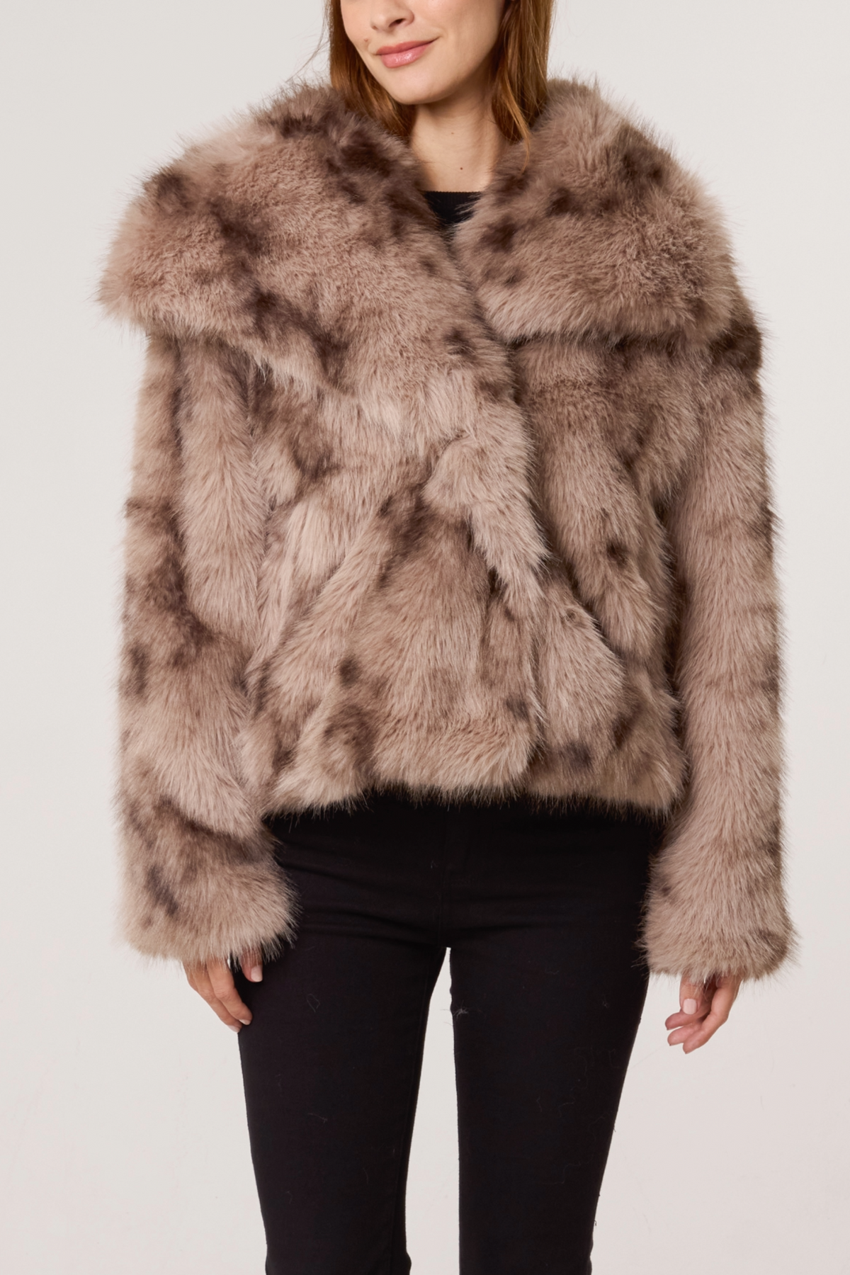Faded Faux Fur Coat