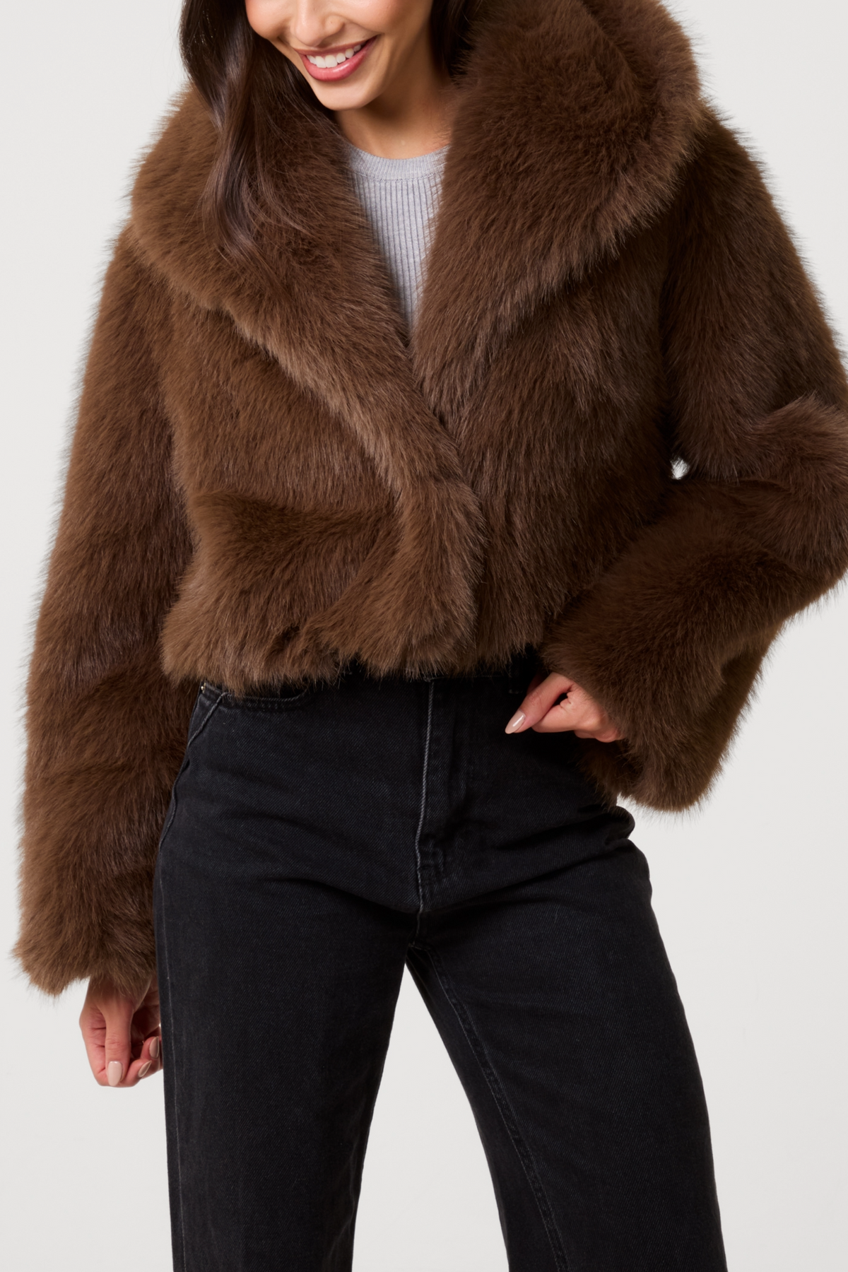 Faux Fur Cropped Jacket