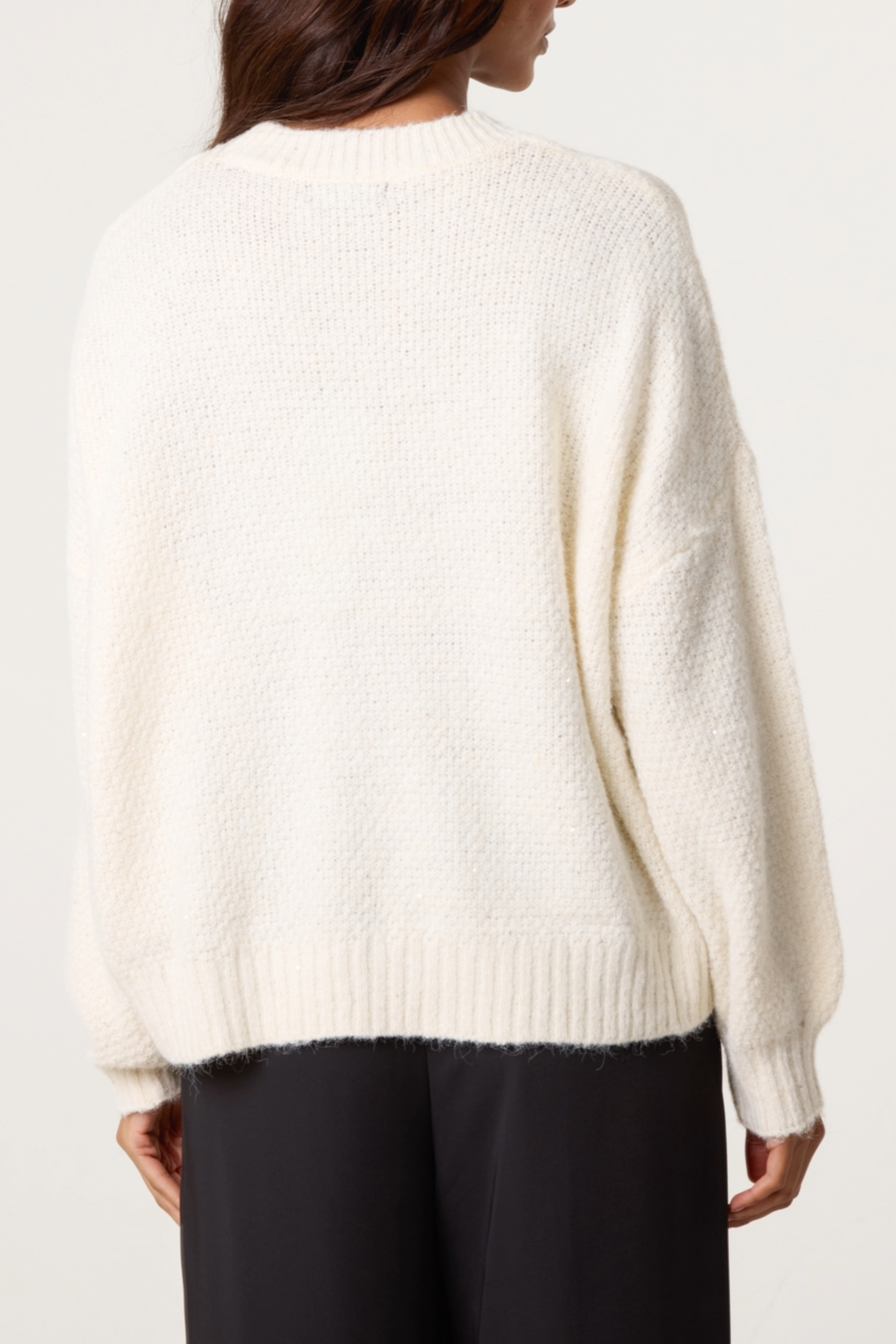 Textured Knit Crew Neck Jumper