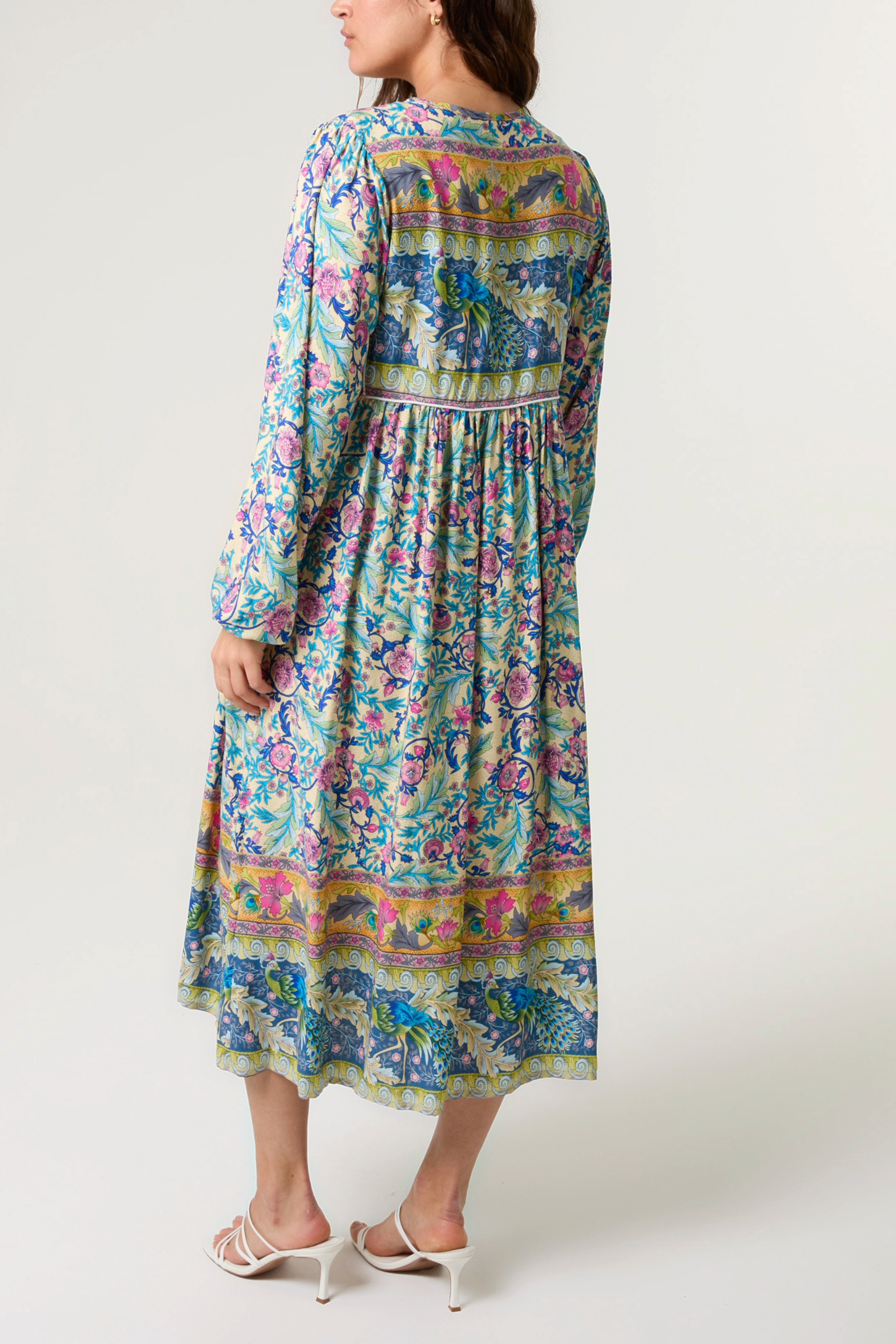 Bold Printed Tie Front Smock Dress