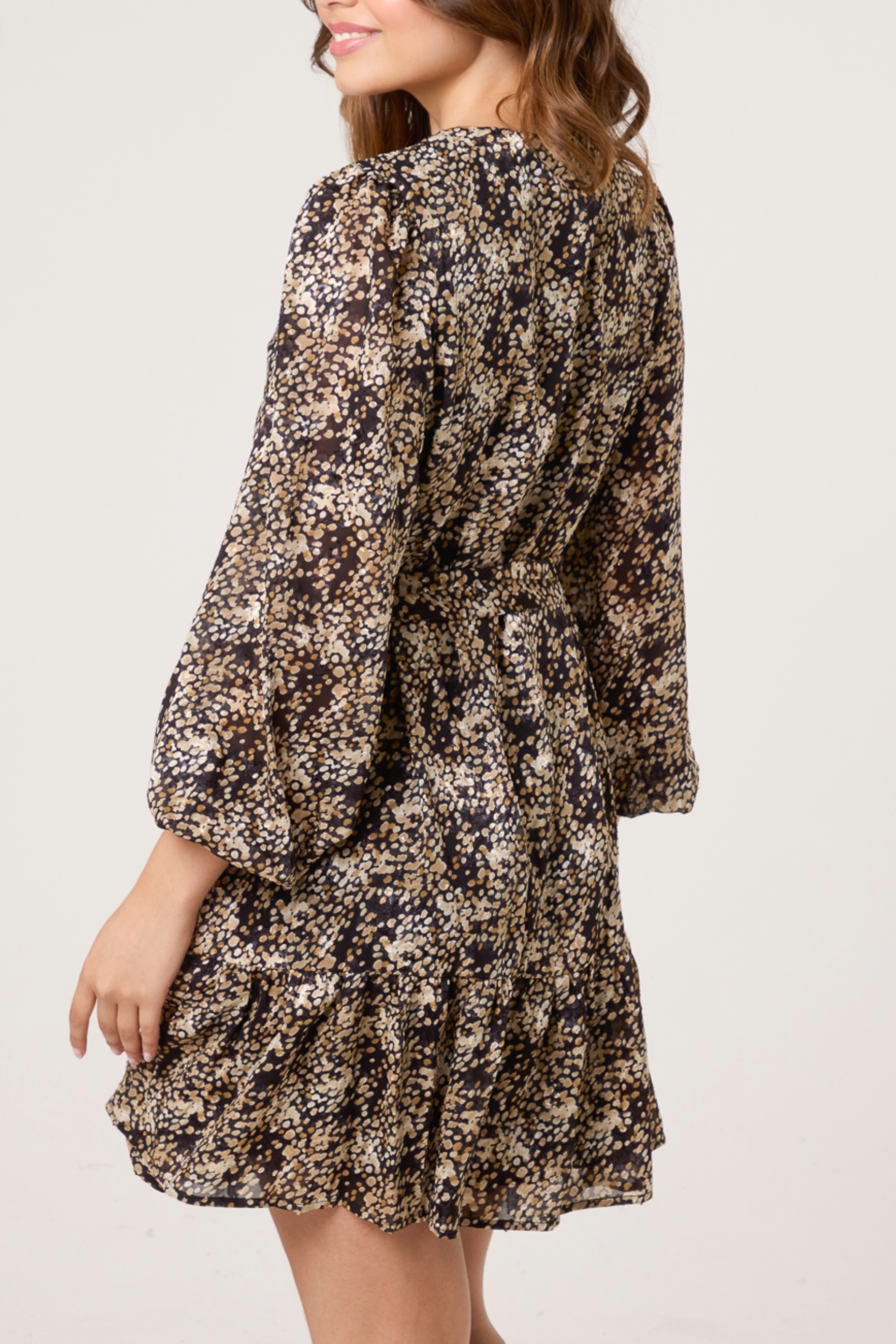 Spotty Button & Belted Mini Dress