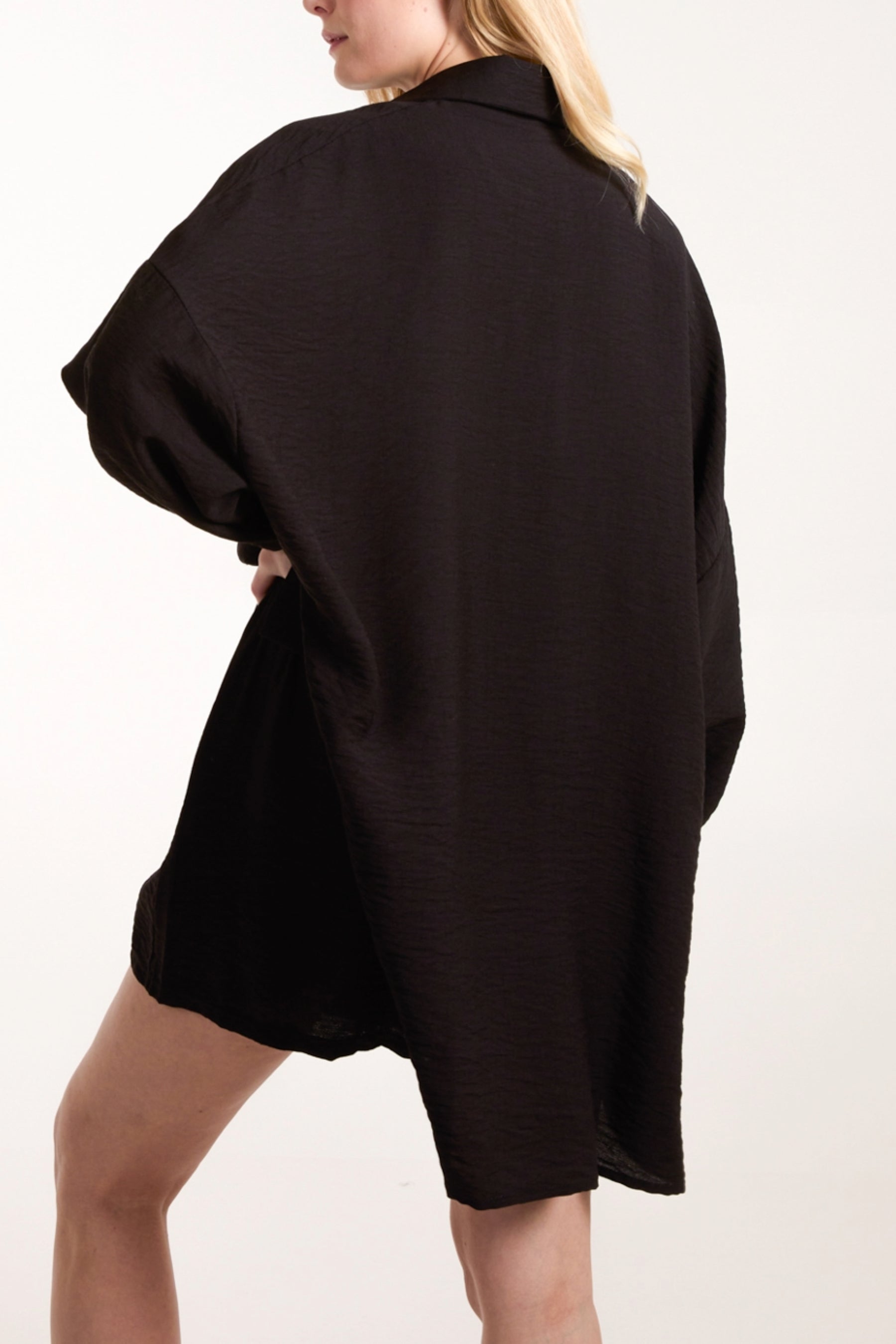 Linen-Like Shirt & Shorts Co-Ord Set