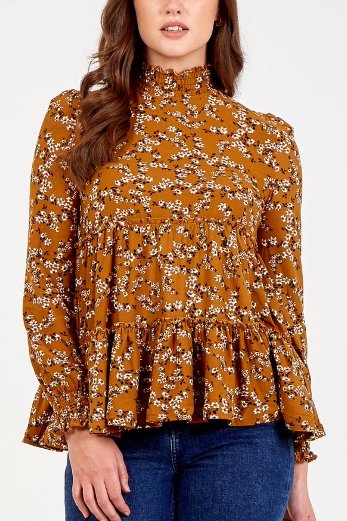 Tiered Shirring Smock Top