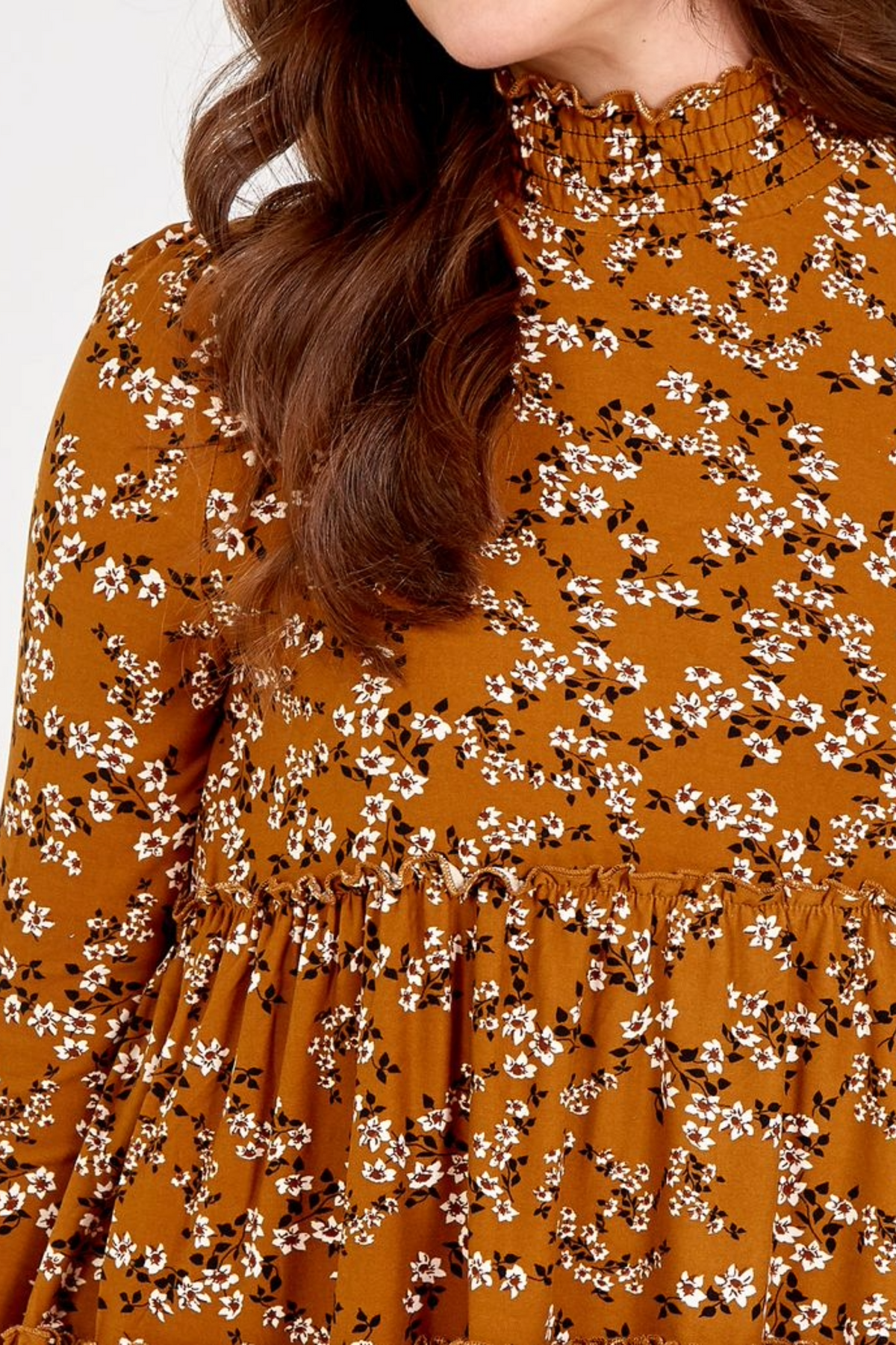 Tiered Shirring Smock Top