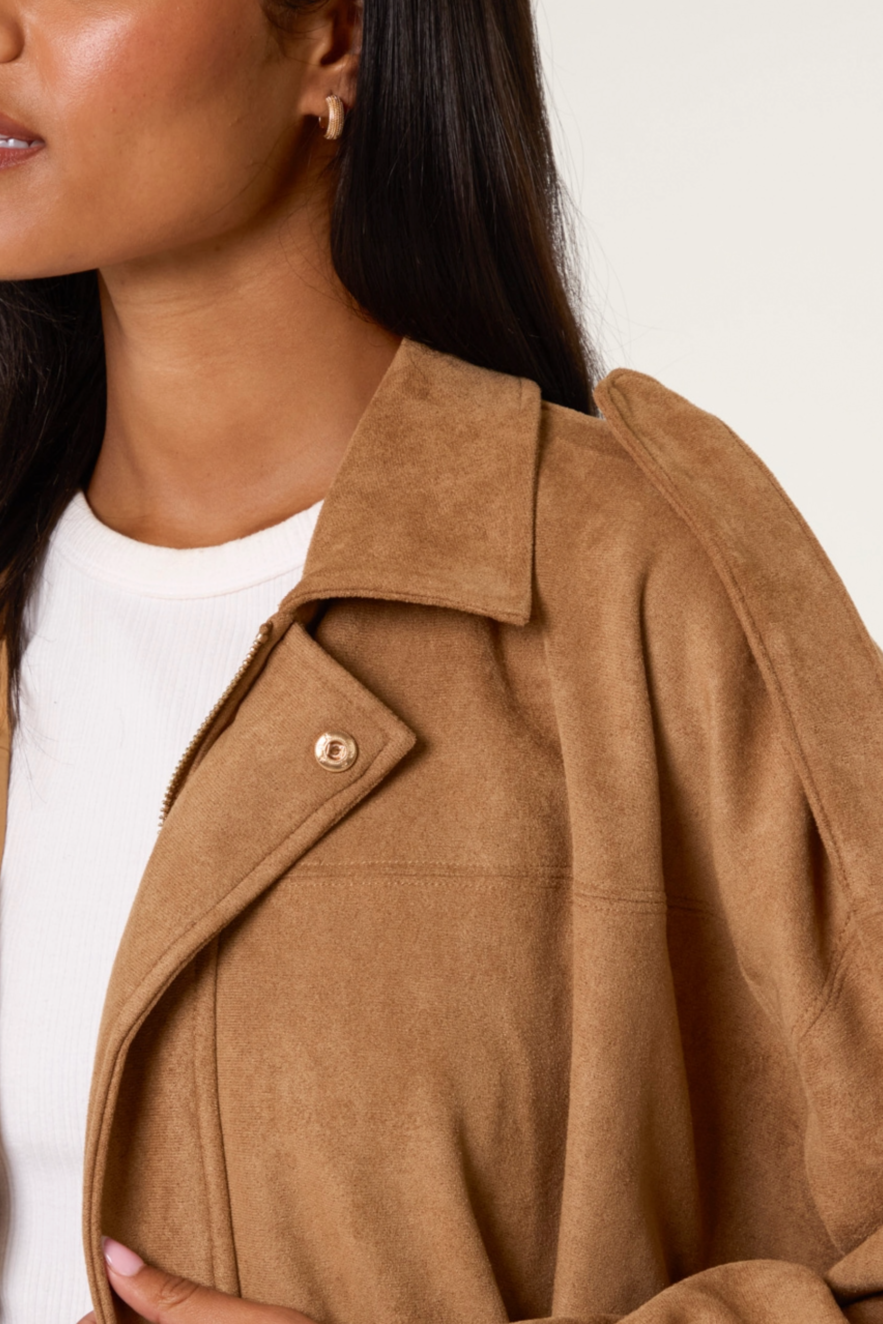 Suedette Puffball Jacket
