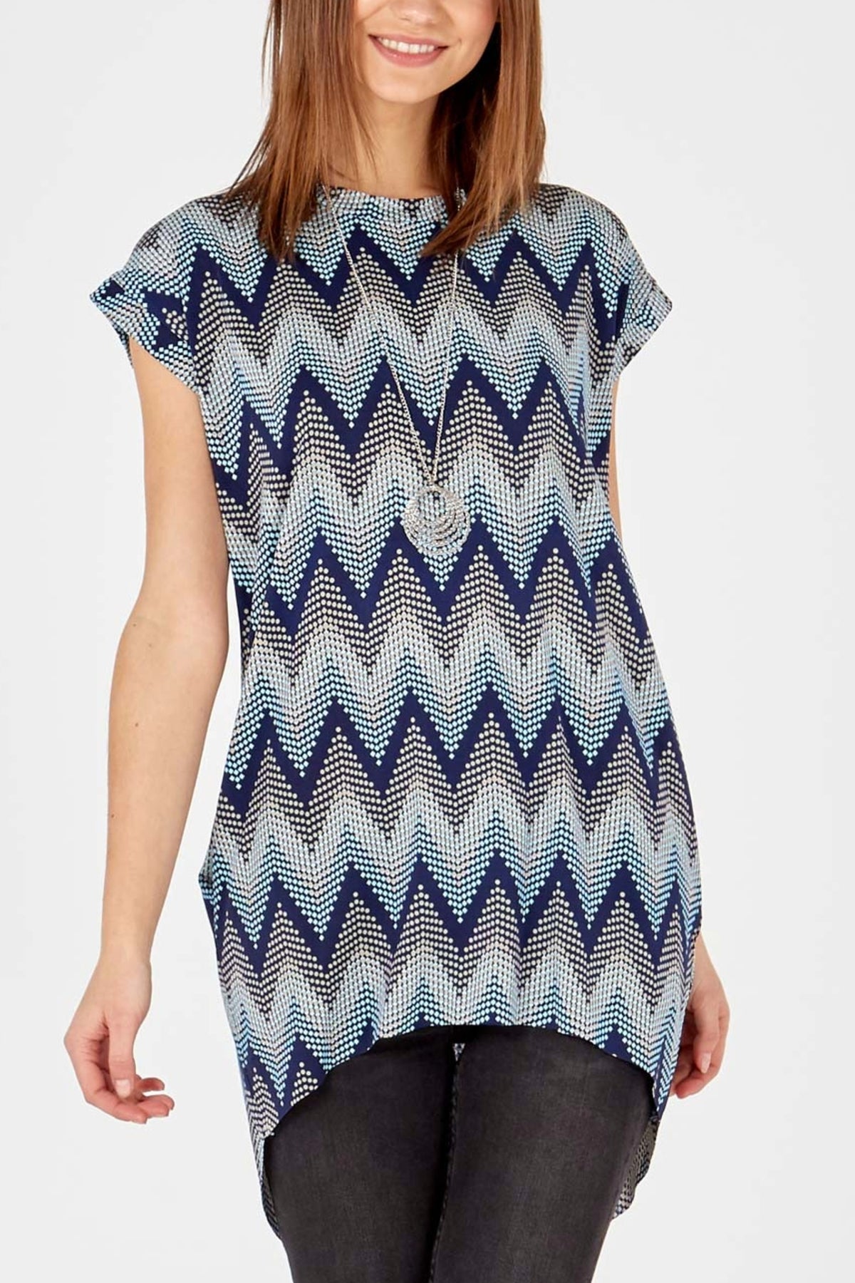 Aztec Print Oversized Necklace Top