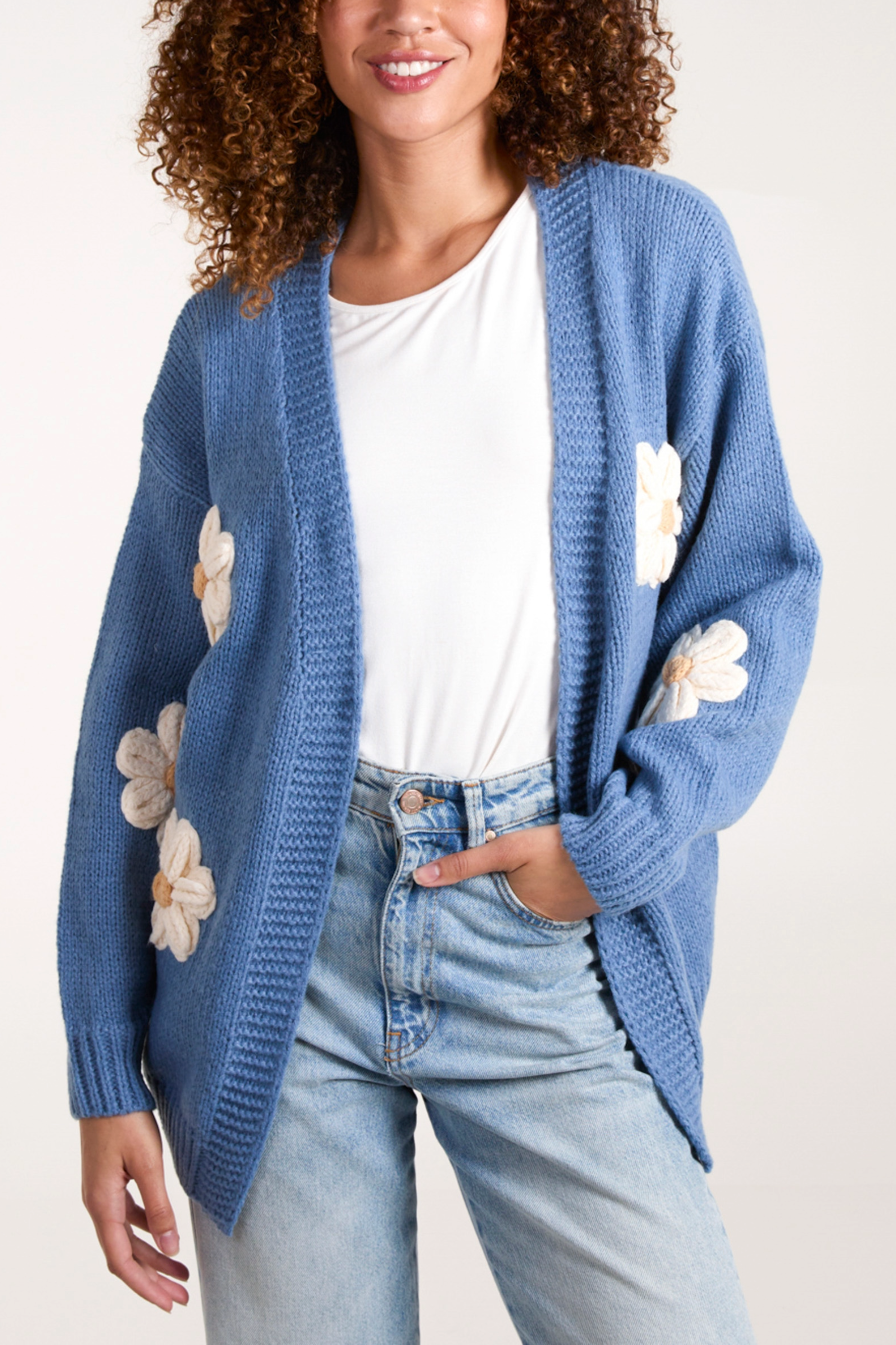 Daisy Large Flower Knit Cardigan