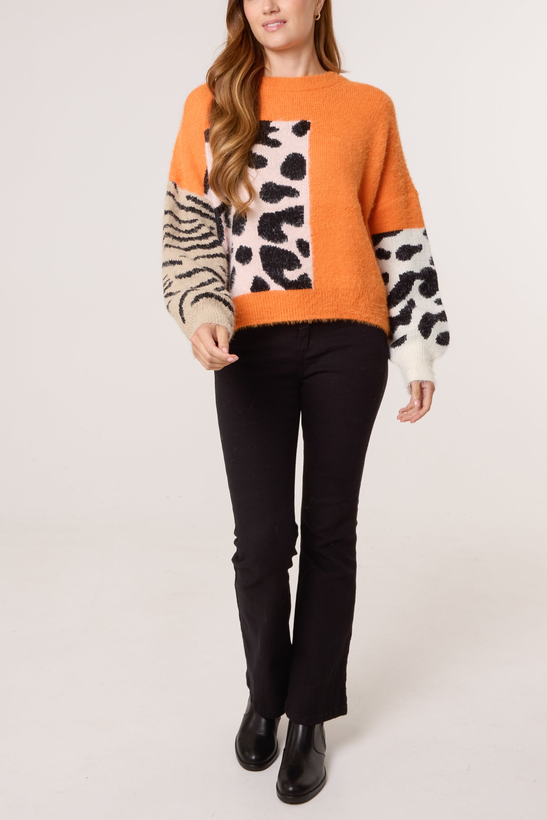 Multi Animal Design Knit Jumper
