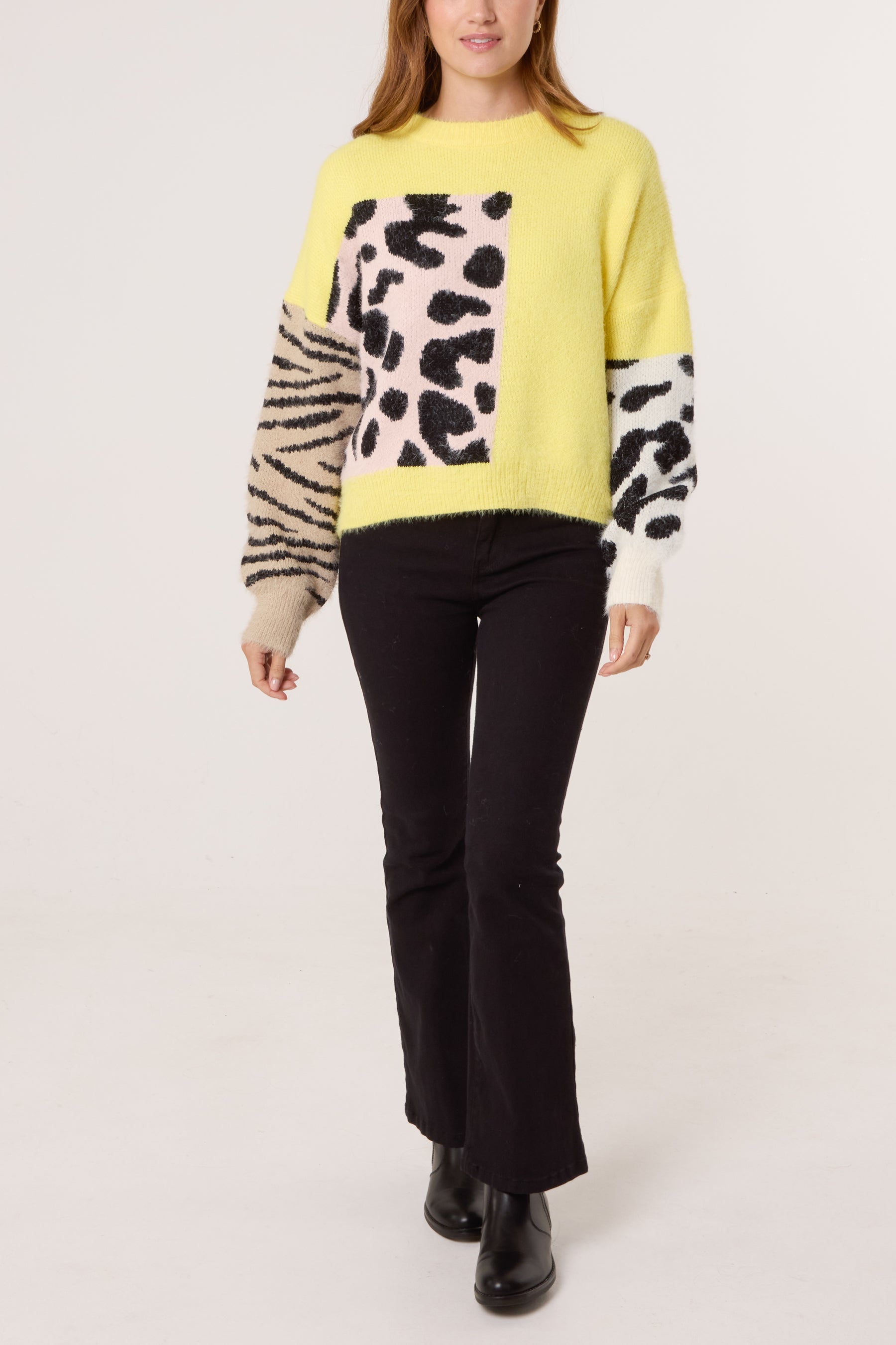 Multi Animal Design Knit Jumper