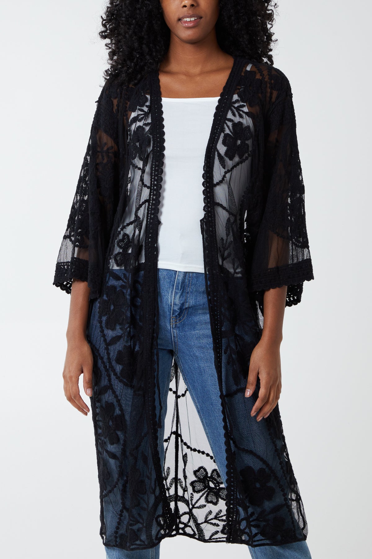 Floral Lace Kimono - Main Image