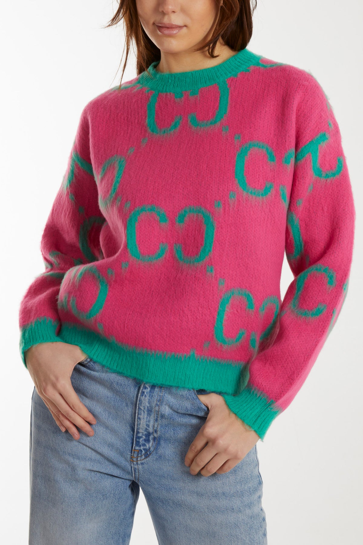 Monogram Short Hair Detail Jumper