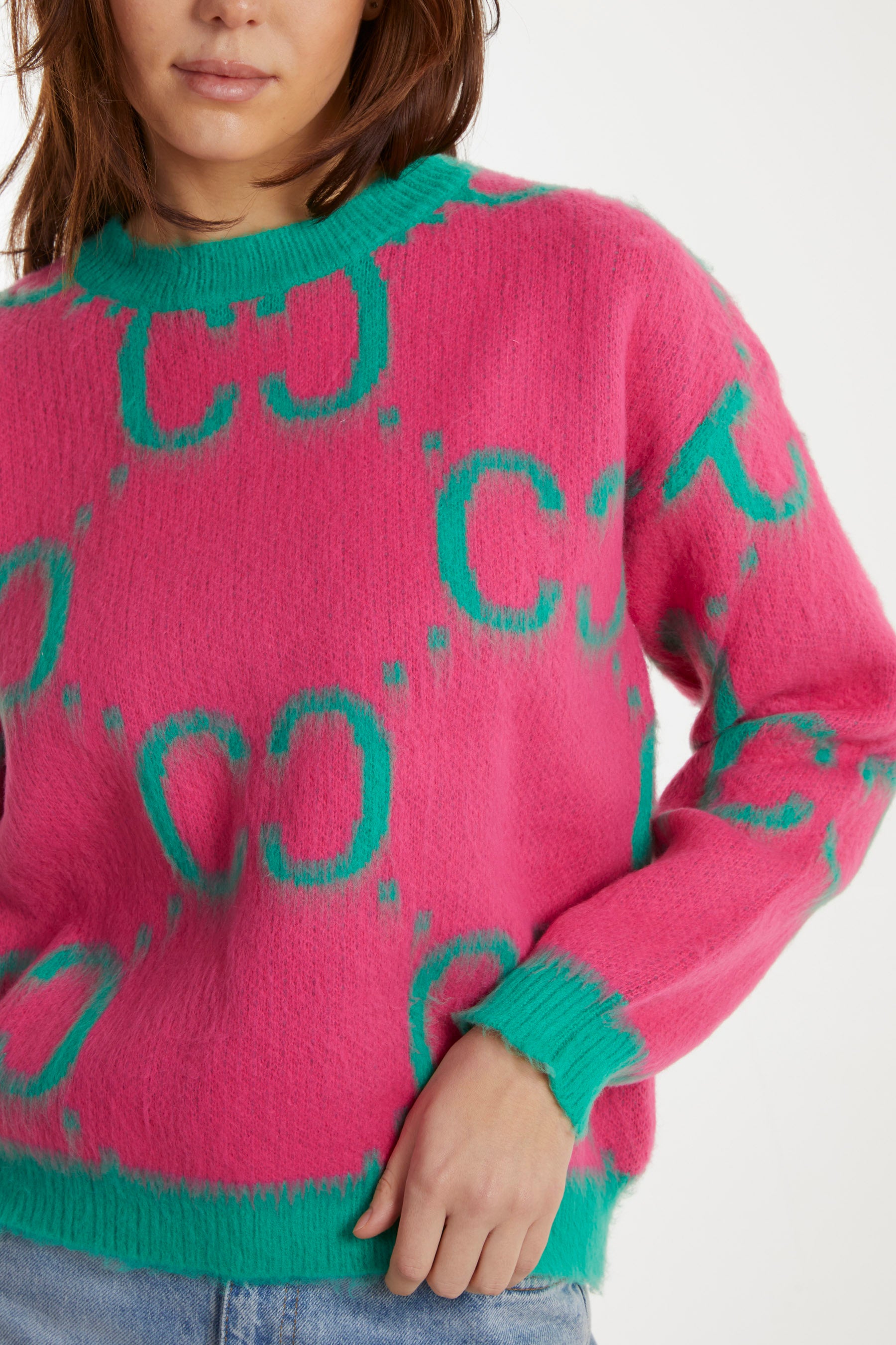 Monogram Short Hair Detail Jumper