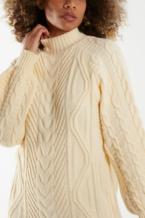 Cable Chunky Knit Jumper Dress