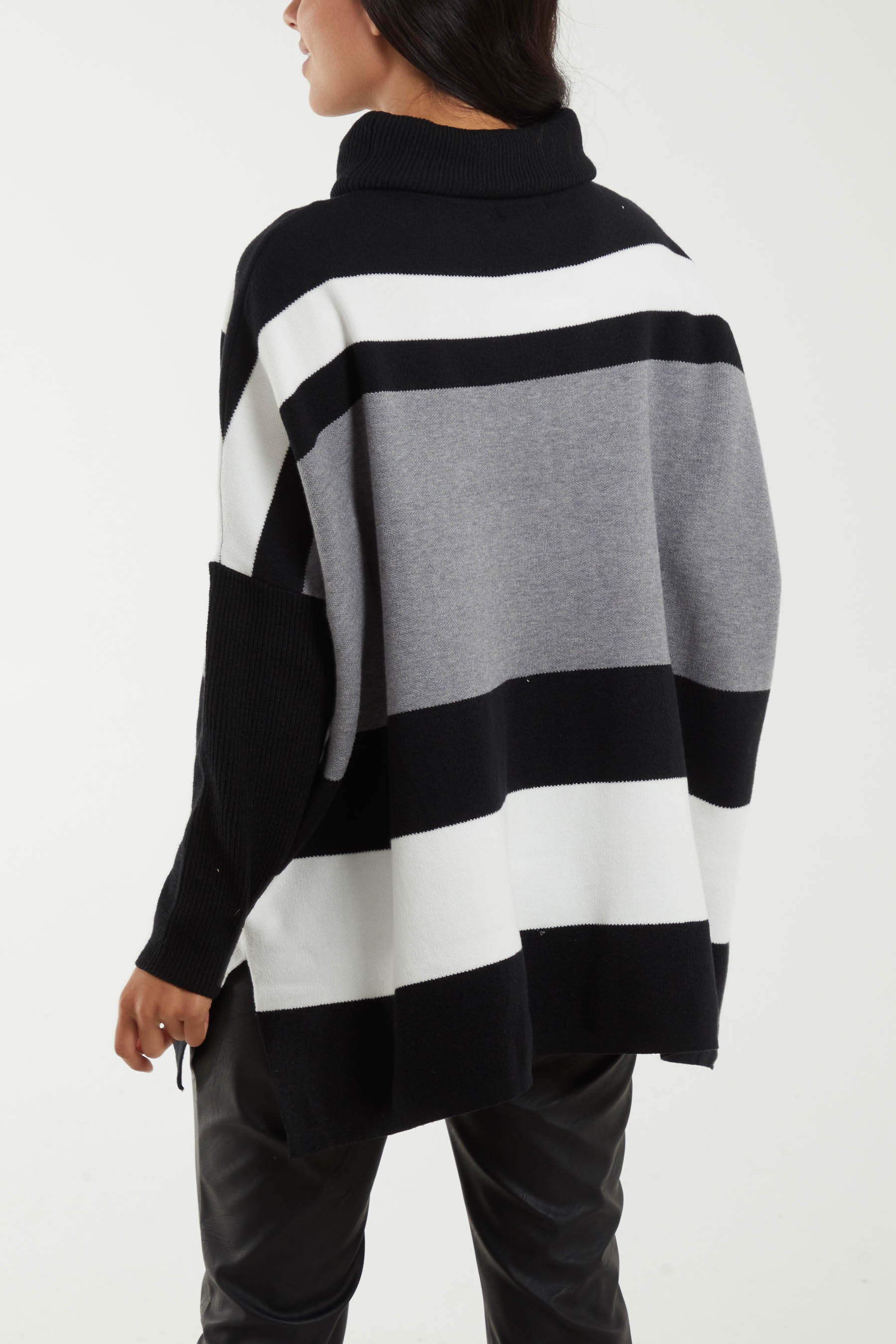 Roll Neck Colour Block Jumper